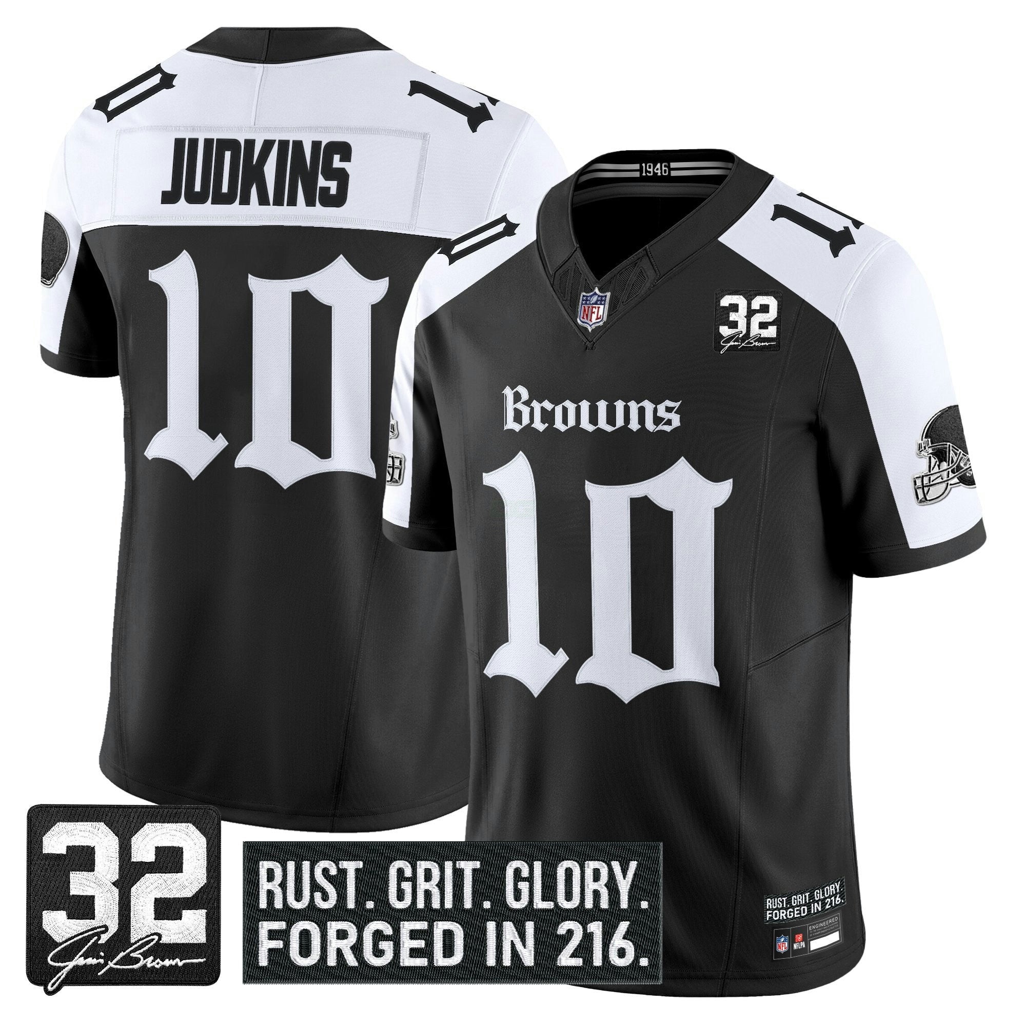 Camisa NFL Men’s Cleveland ‘Gothic Dawg Shadows Drop’ Vapor Limited Jersey