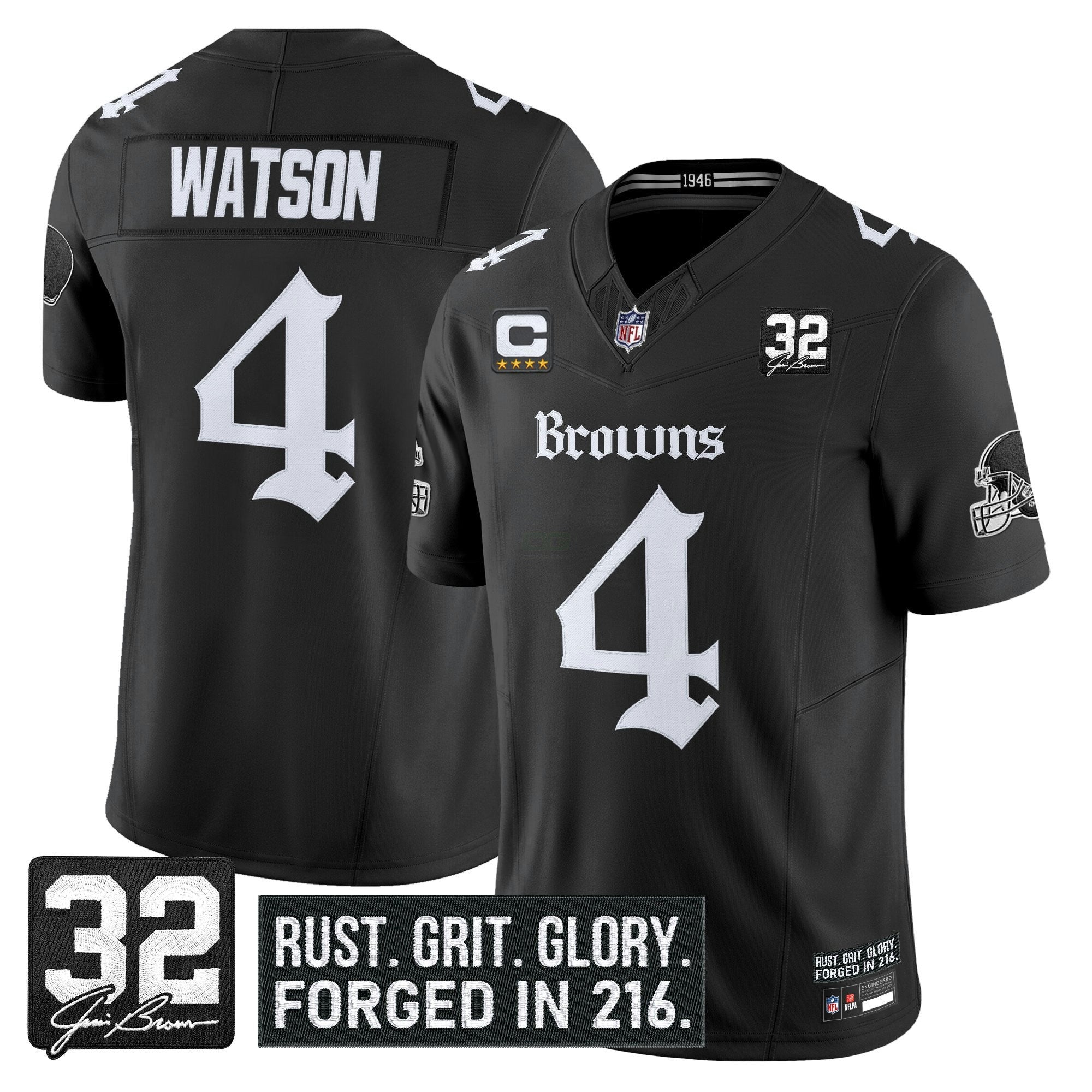 Camisa NFL Men’s Cleveland ‘Gothic Dawg Shadows Drop’ Vapor Limited Jersey