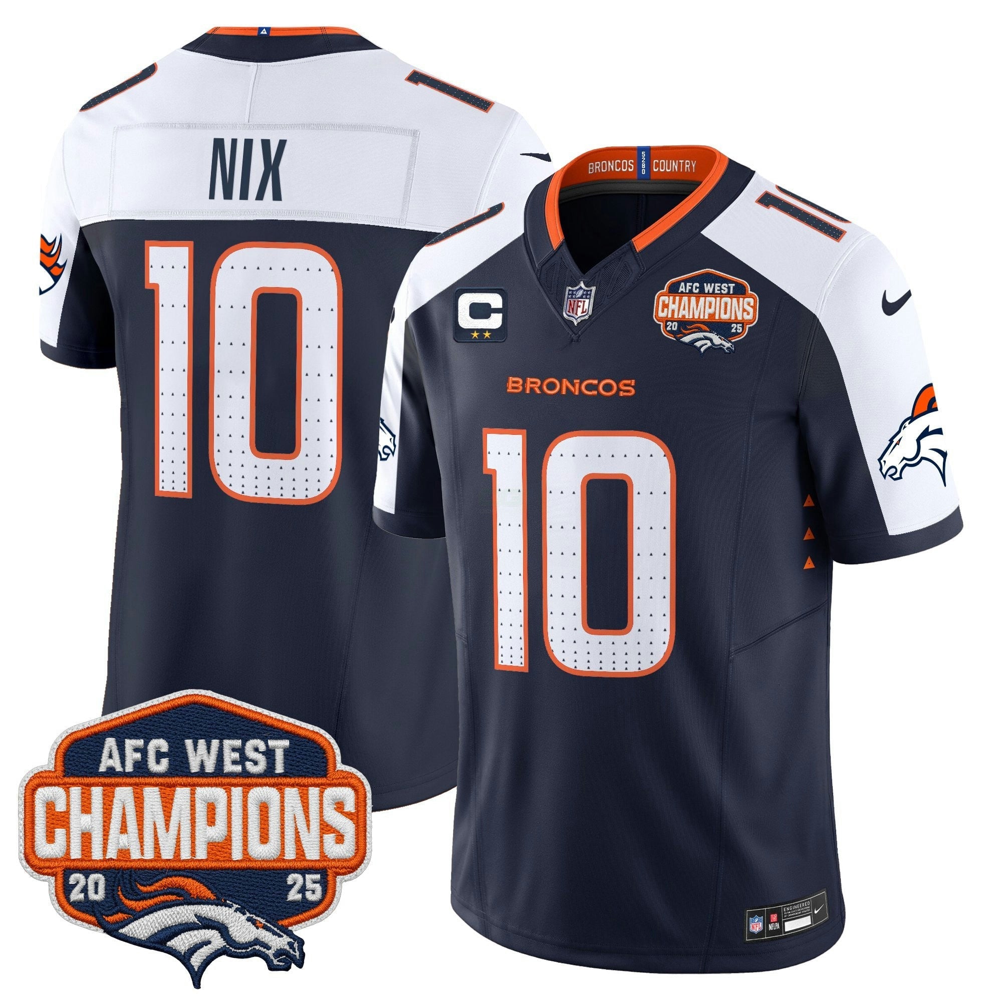 Camisa NFL Men’s Denver 2025 AFC West Division Champions Vapor Limited Jersey