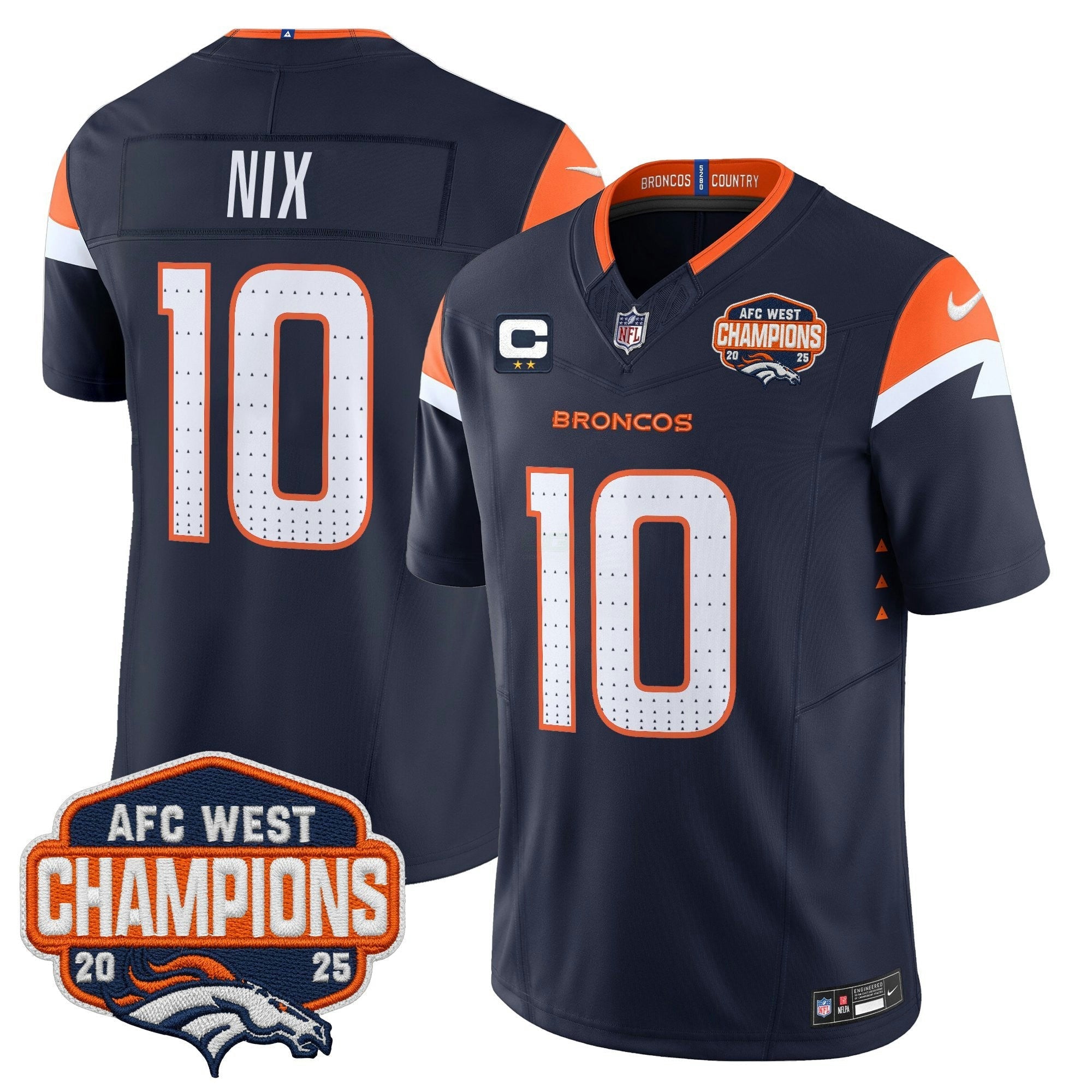 Camisa NFL Men’s Denver 2025 AFC West Division Champions Vapor Limited Jersey