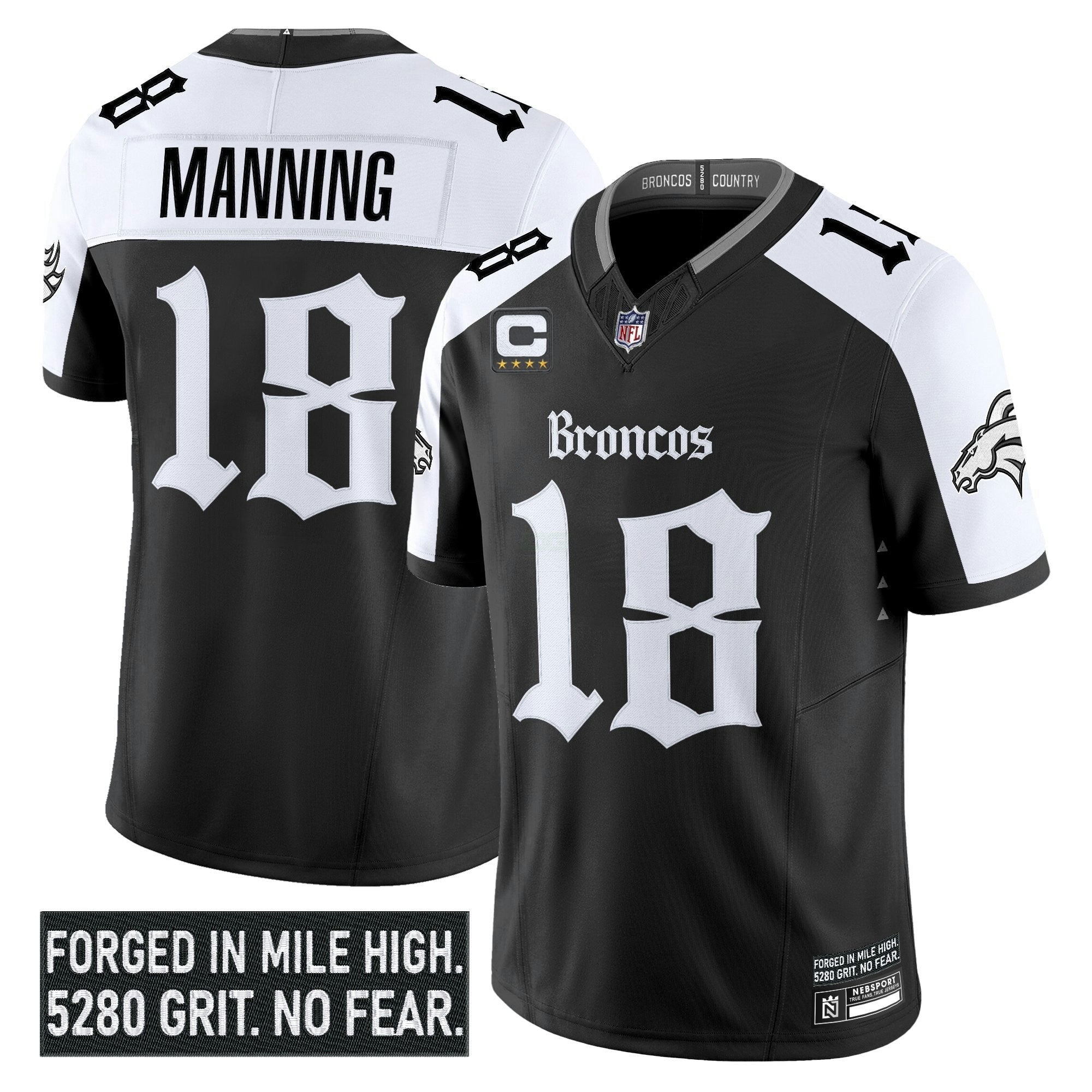 Camisa NFL Men’s Denver ‘Gothic Mile High Shadows Edition’ Vapor Limited Jersey