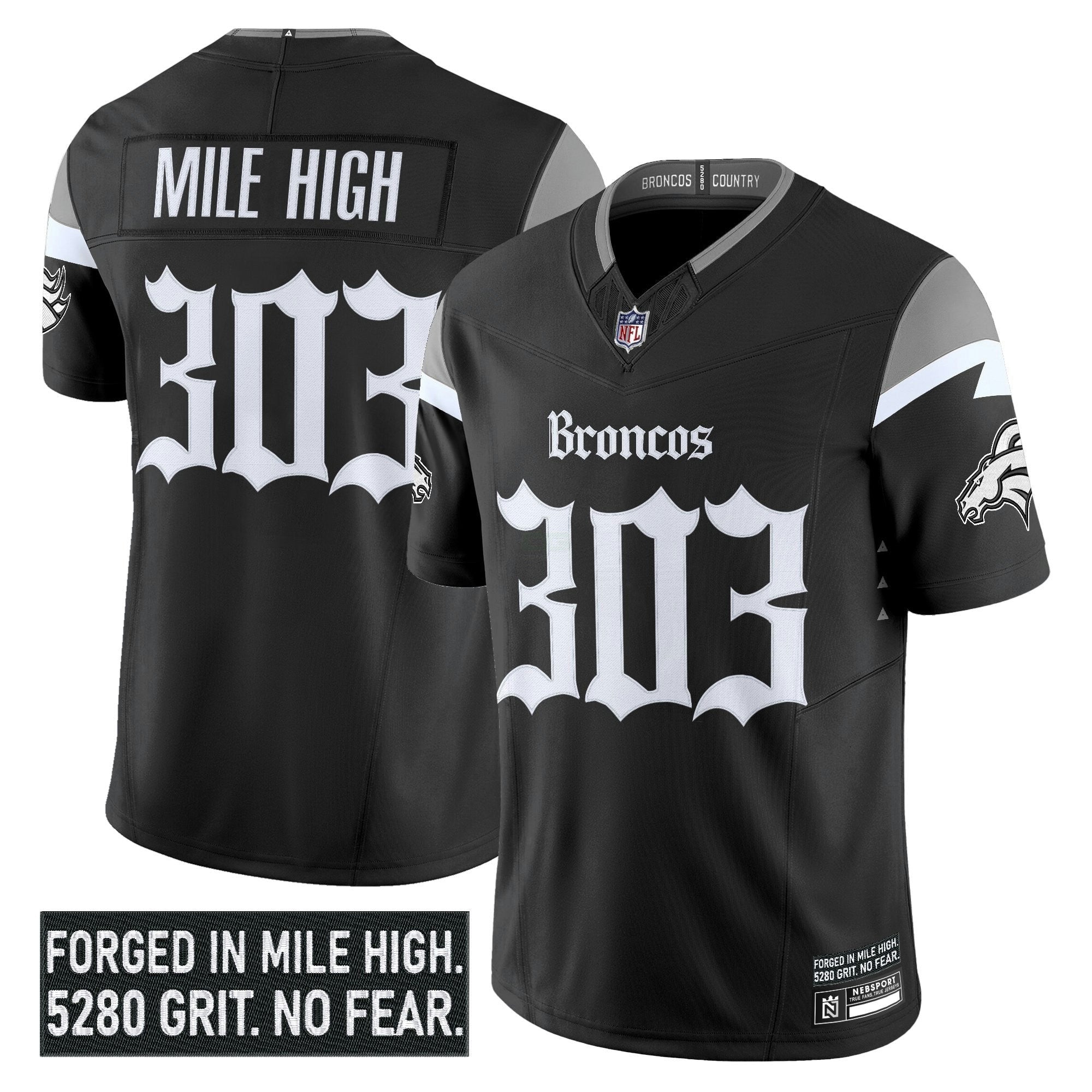 Camisa NFL Men’s Denver ‘Gothic Mile High Shadows Edition’ Vapor Limited Jersey