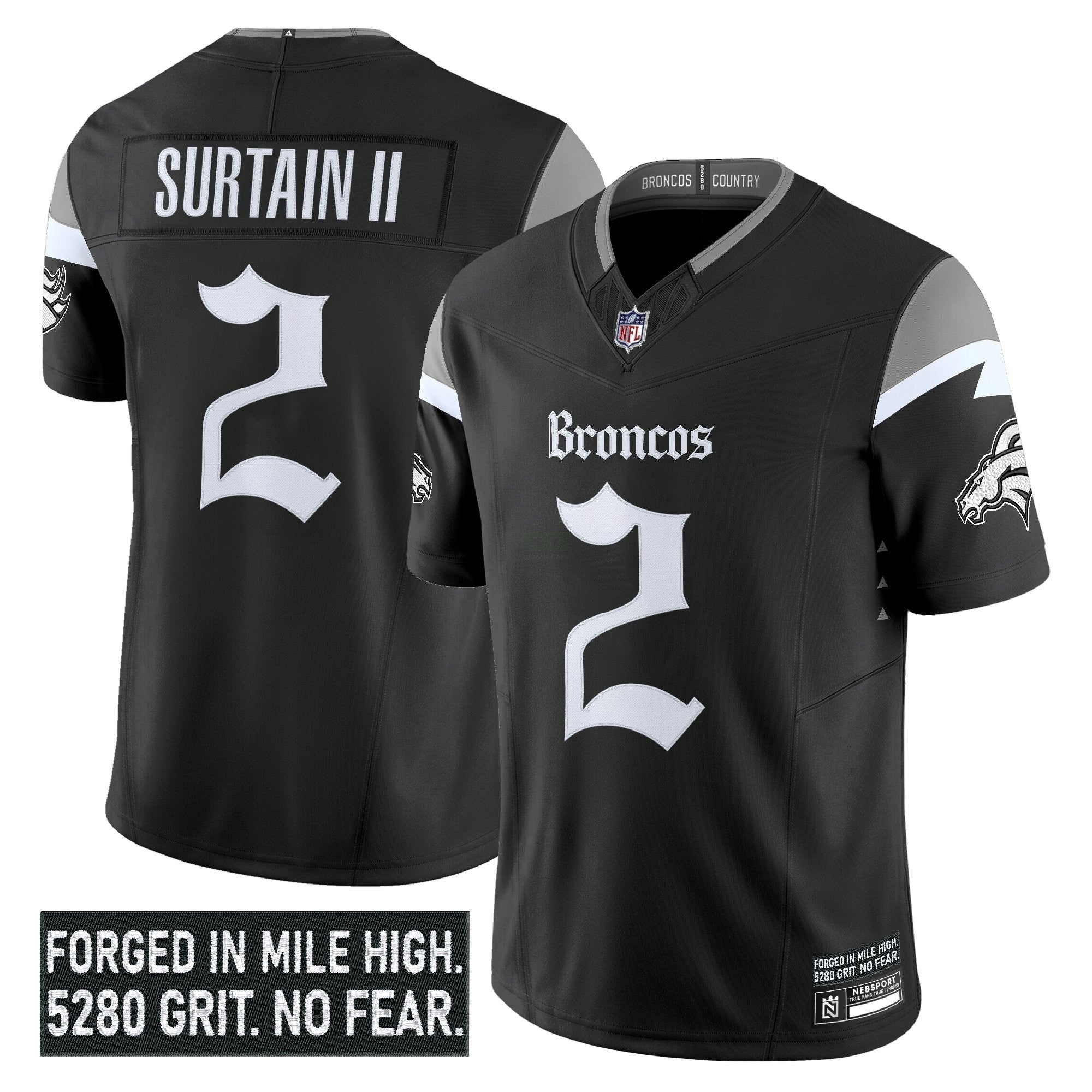 Camisa NFL Men’s Denver ‘Gothic Mile High Shadows Edition’ Vapor Limited Jersey