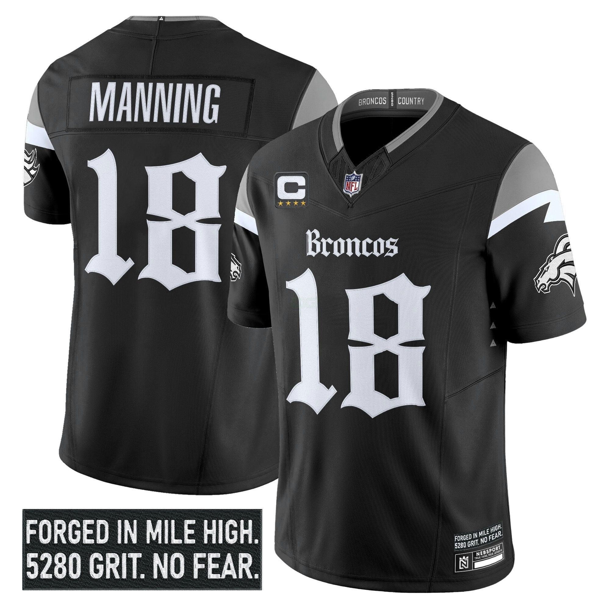 Camisa NFL Men’s Denver ‘Gothic Mile High Shadows Edition’ Vapor Limited Jersey