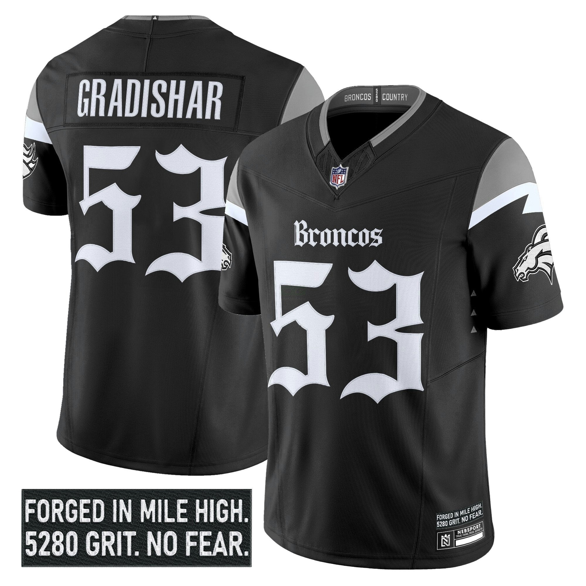 Camisa NFL Men’s Denver ‘Gothic Mile High Shadows Edition’ Vapor Limited Jersey