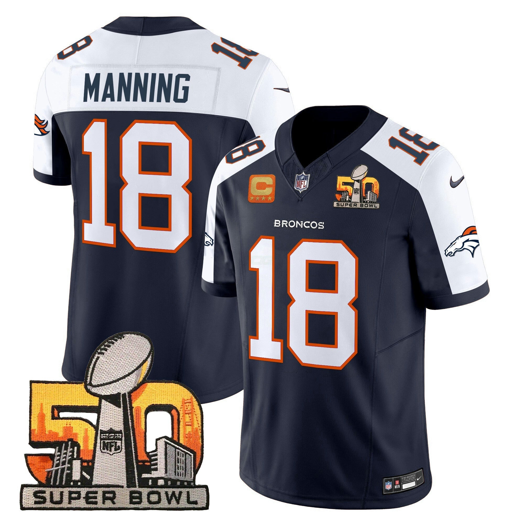 Camisa NFL Men’s Denver Super Bowl 50 Patch Vapor Limited Jersey
