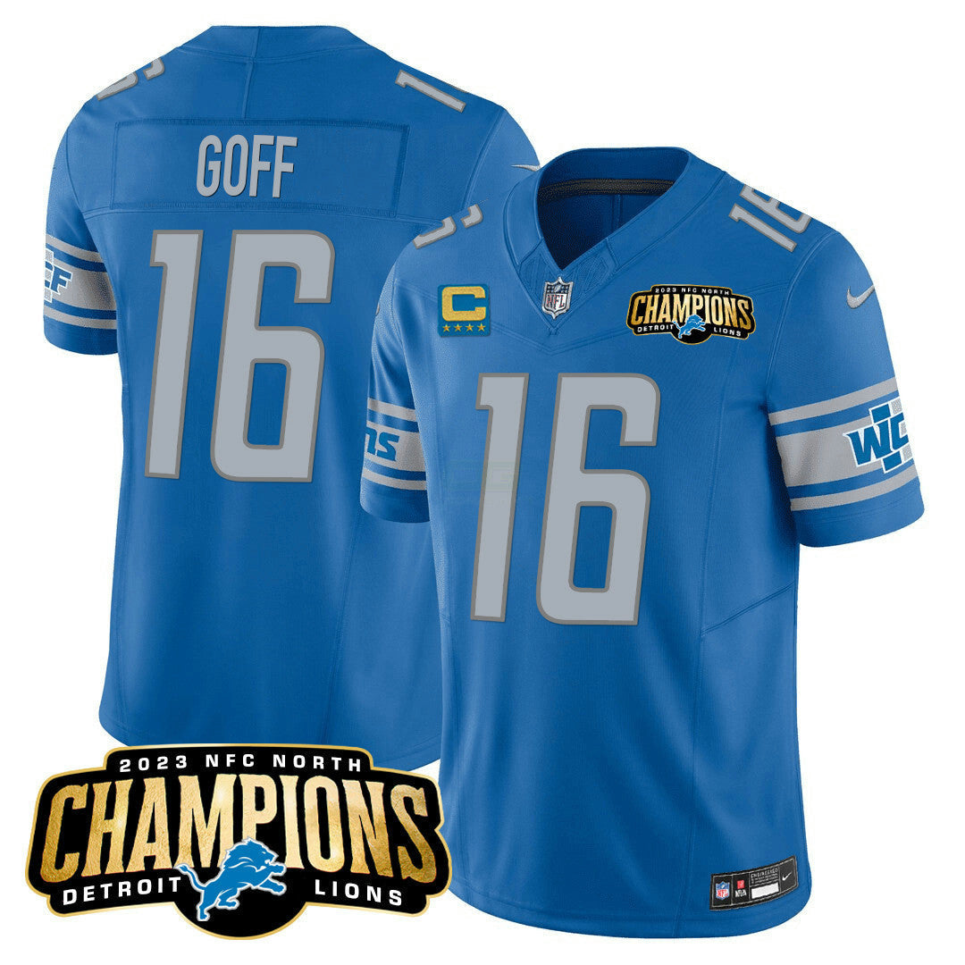 Camisa NFL Men’s Detroit 2023 NFC North Champions Patch Vapor Jersey