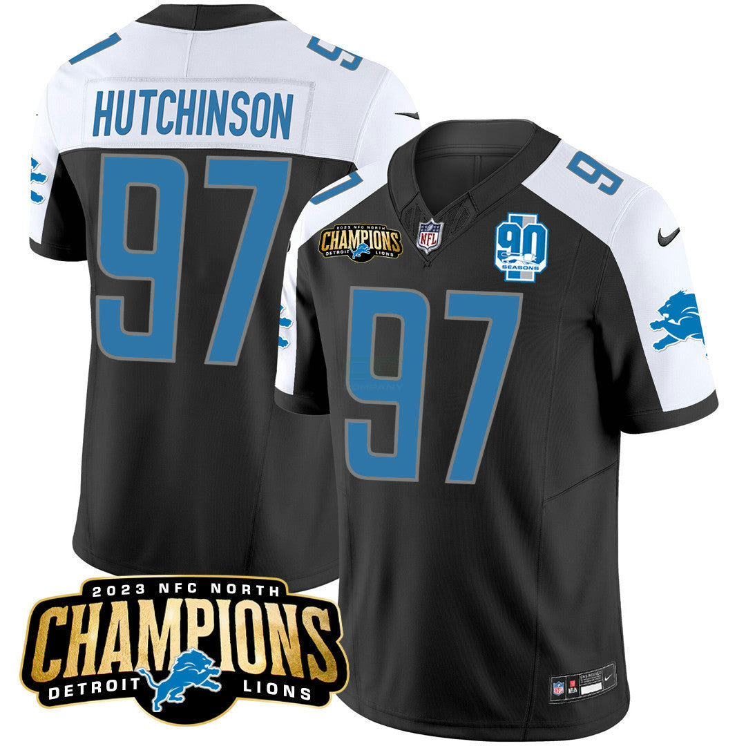 Camisa NFL Men’s Detroit 2023 NFC North Champions Patch Vapor Jersey V2