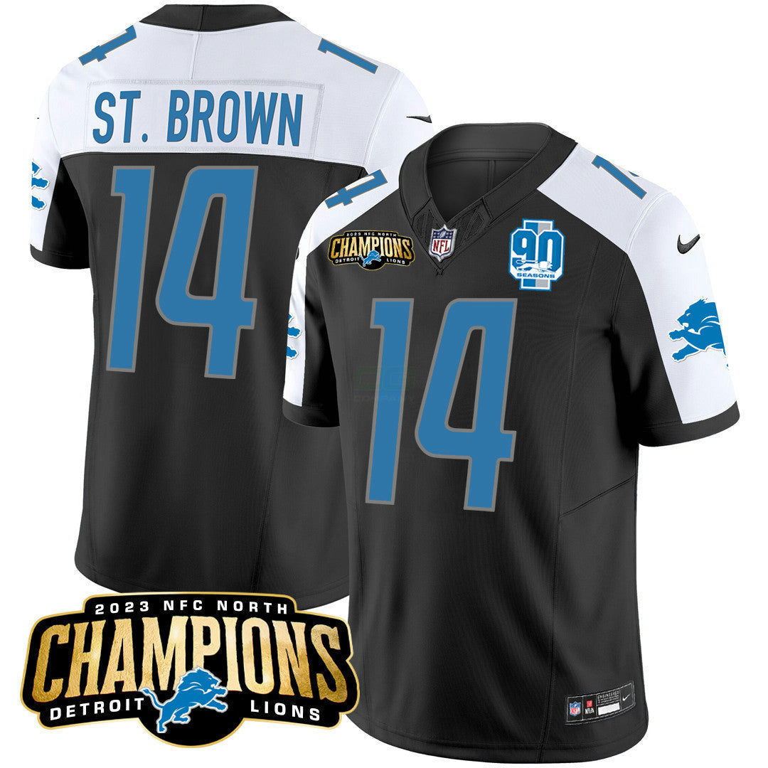 Camisa NFL Men’s Detroit 2023 NFC North Champions Patch Vapor Jersey V2