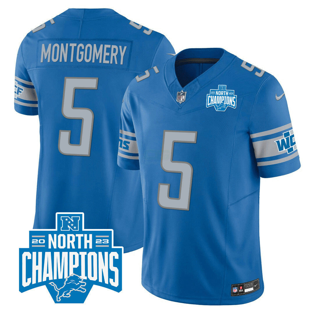 Camisa NFL Men’s Detroit 2023 NFC North Division Champions Patch Vapor Jersey