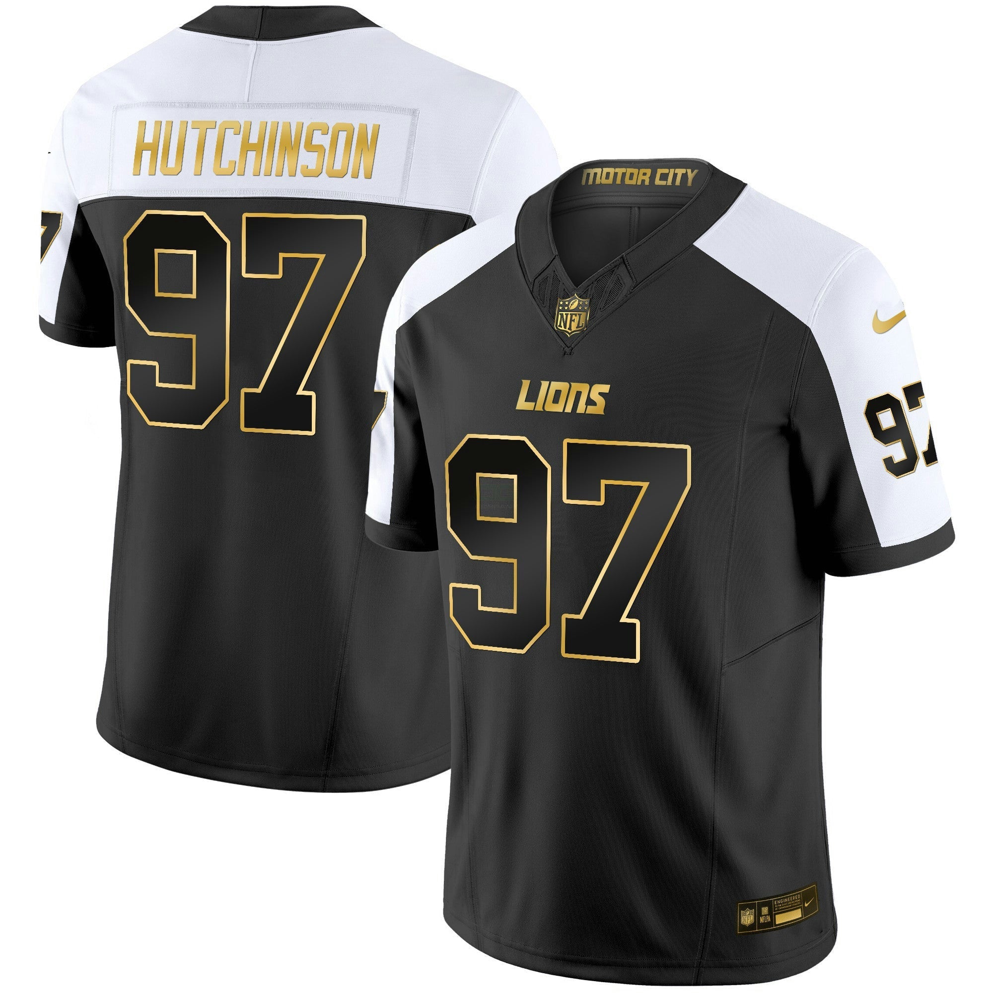 Camisa NFL Men’s Detroit 2024 Dourada Vapor Limited Jersey
