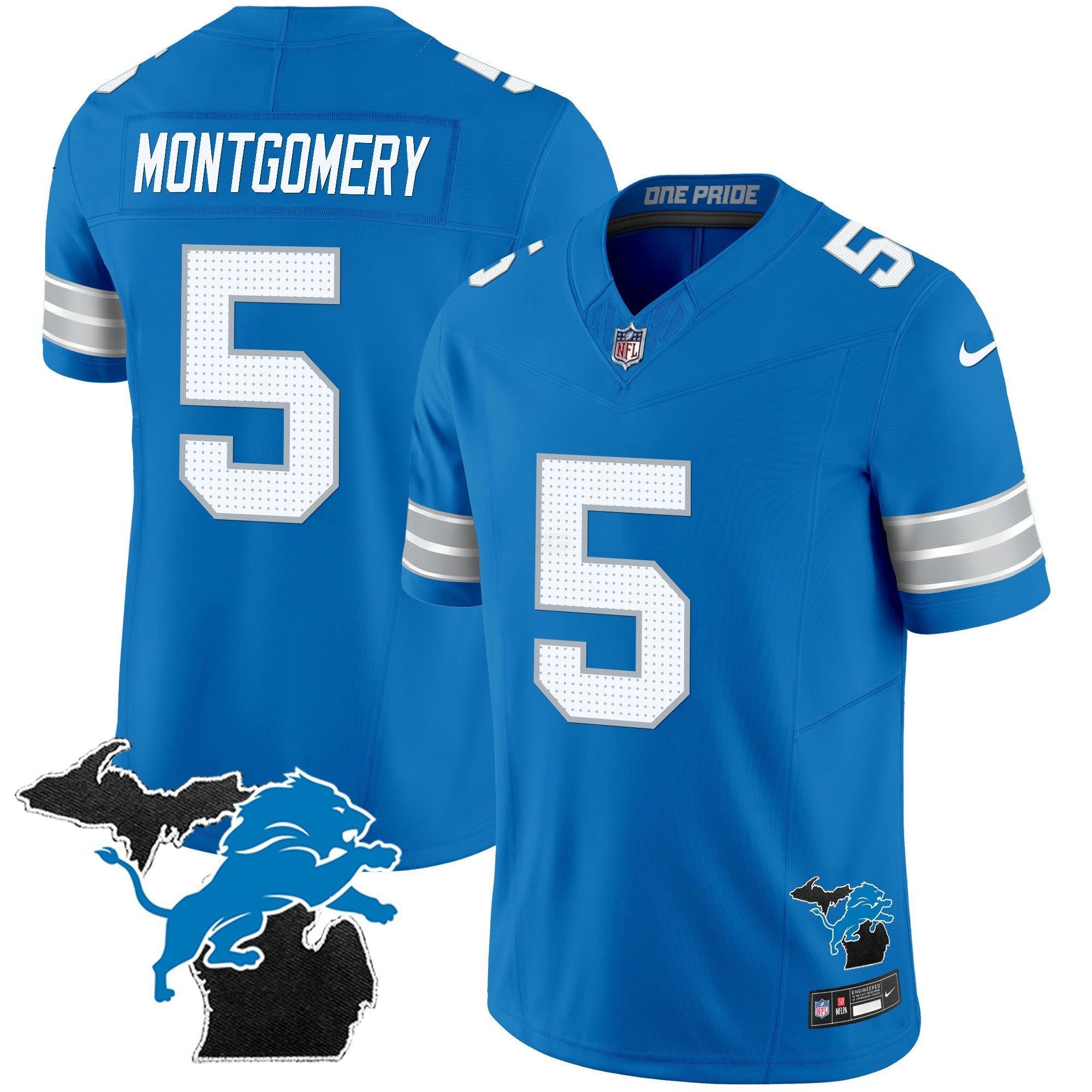 Camisa NFL Men’s Detroit 2024 Michigan Patch Vapor Limited Jersey