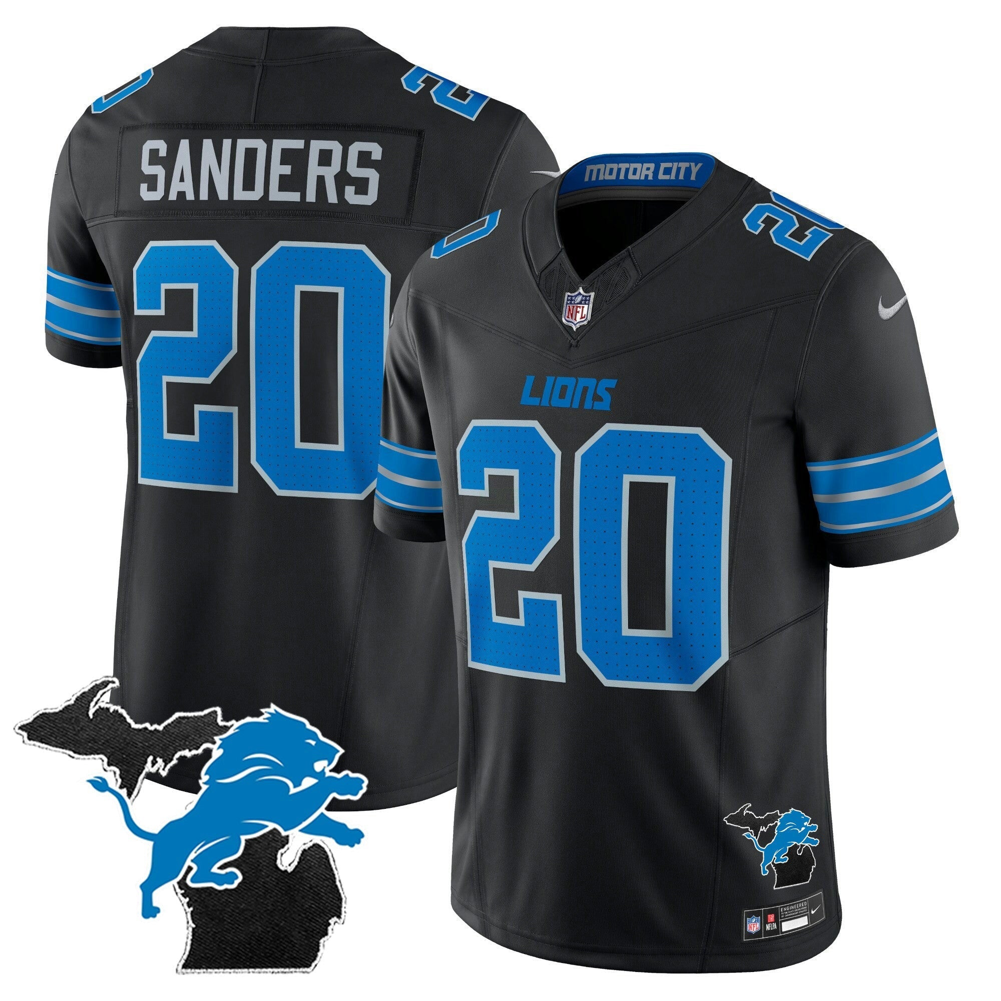 Camisa NFL Men’s Detroit 2024 Michigan Patch Vapor Limited Jersey