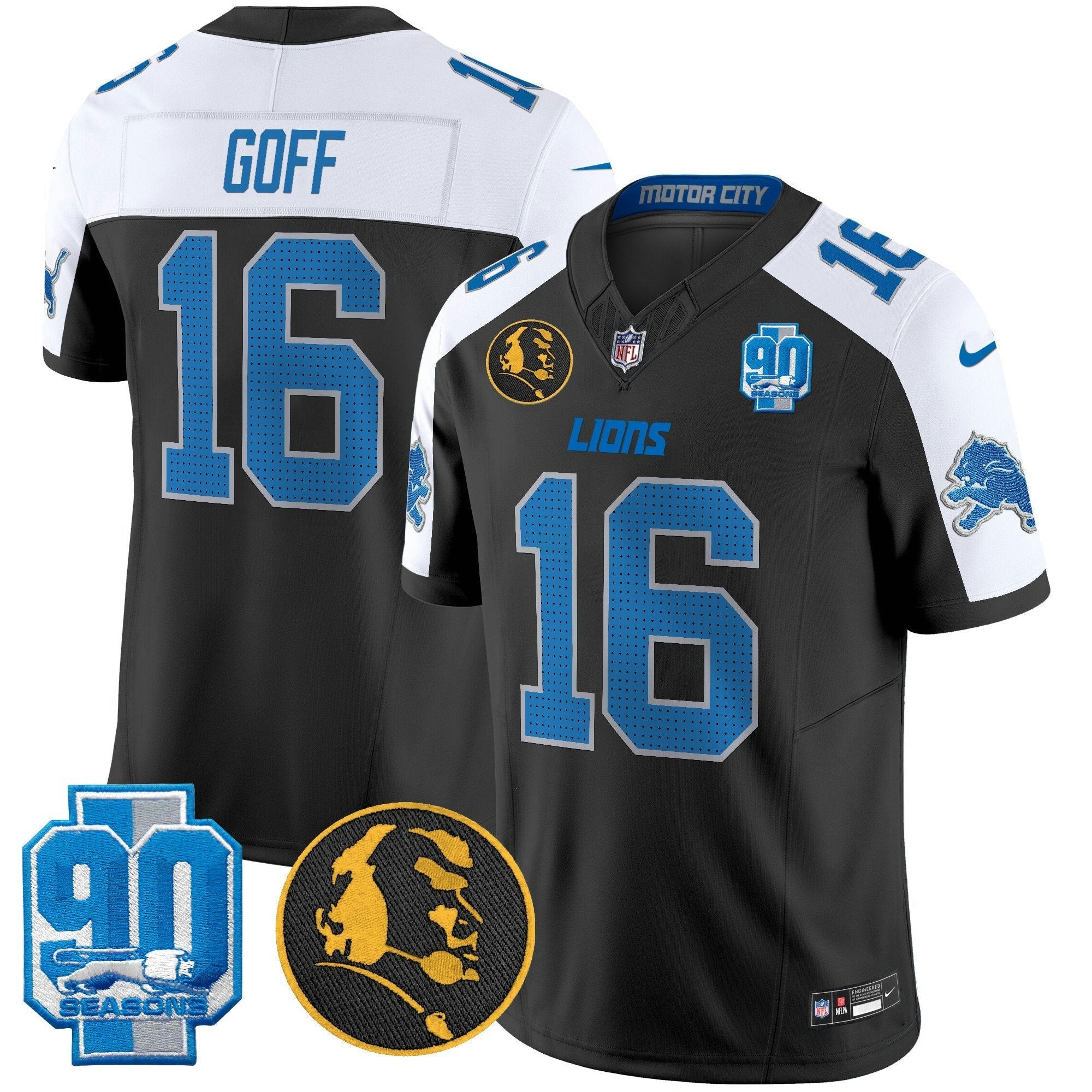 Camisa NFL Men’s Detroit 2025 90th & John Madden Patch Vapor Limited Jersey V2