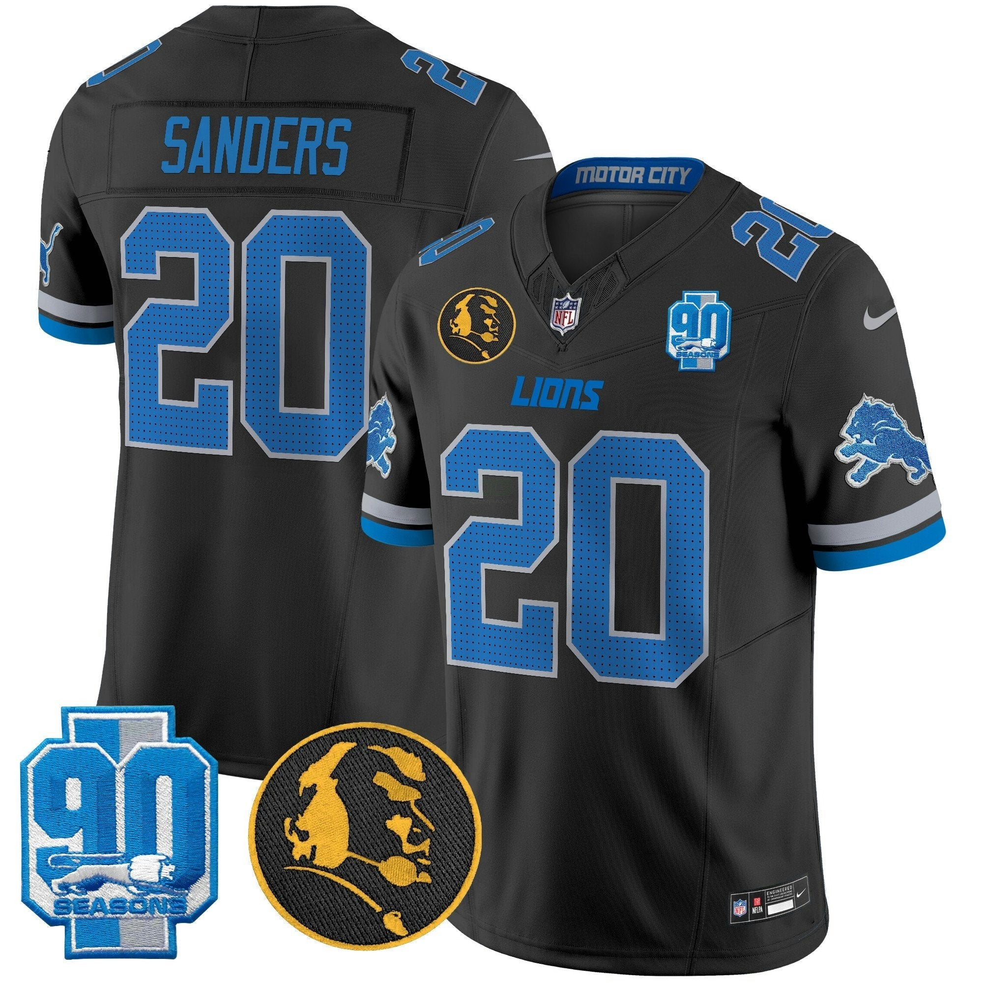 Camisa NFL Men’s Detroit 2025 90th & John Madden Patch Vapor Limited Jersey V2