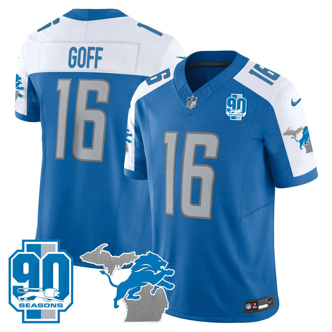 Camisa NFL Men’s Detroit 90th Year & Michigan Patch Vapor Jersey