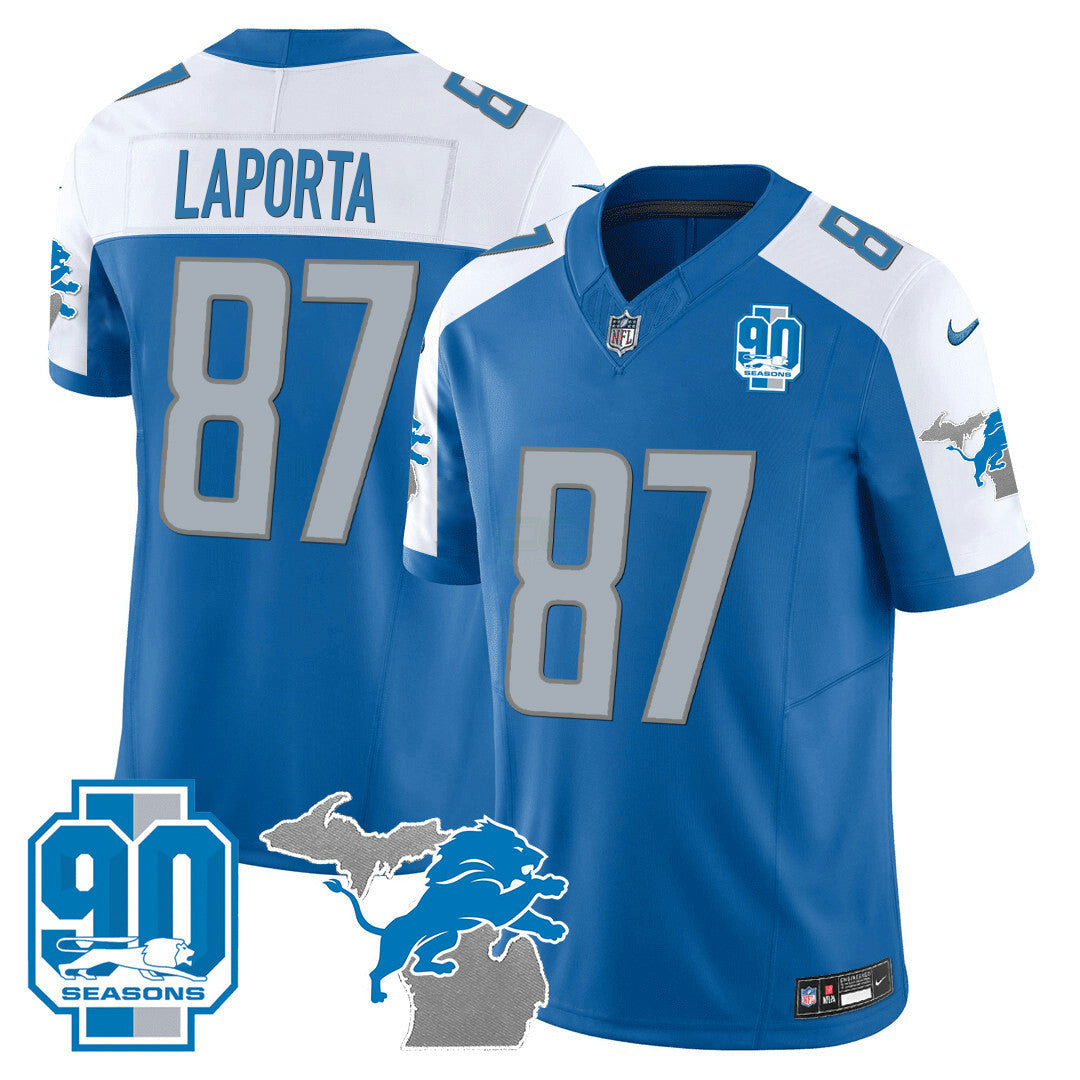 Camisa NFL Men’s Detroit 90th Year & Michigan Patch Vapor Jersey