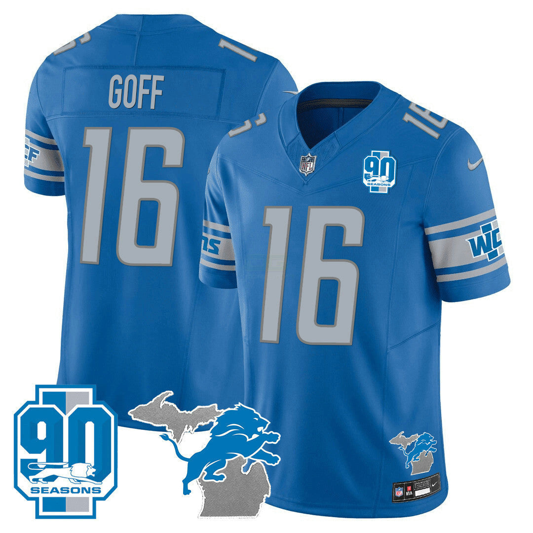 Camisa NFL Men’s Detroit 90th Year & Michigan Patch Vapor Jersey