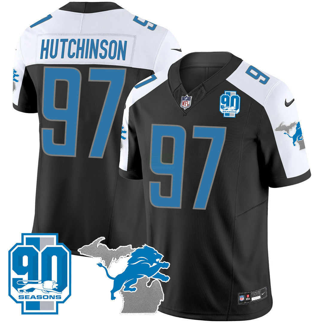 Camisa NFL Men’s Detroit 90th Year & Michigan Patch Vapor Jersey