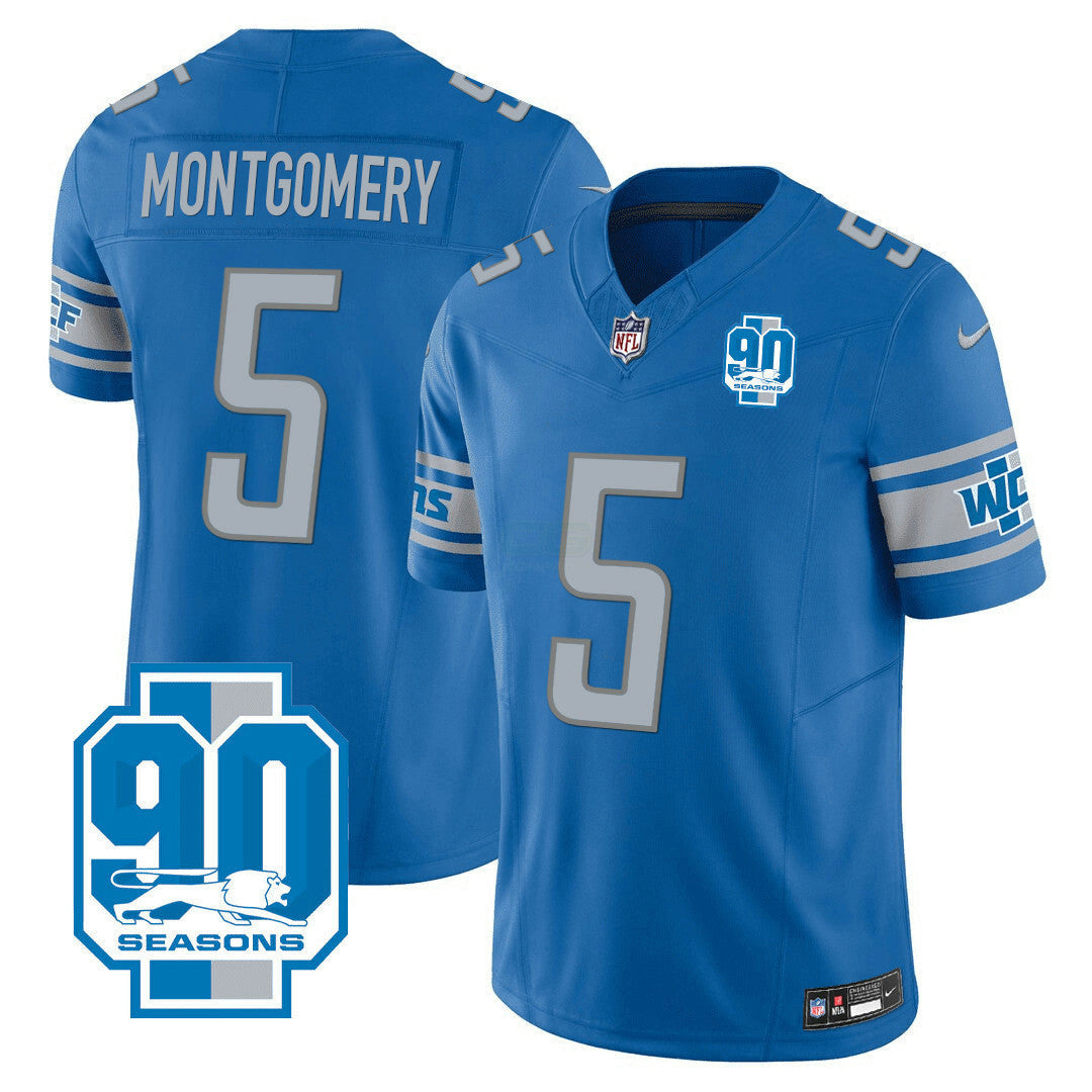 Camisa NFL Men’s Detroit 90th Year Patch Jersey