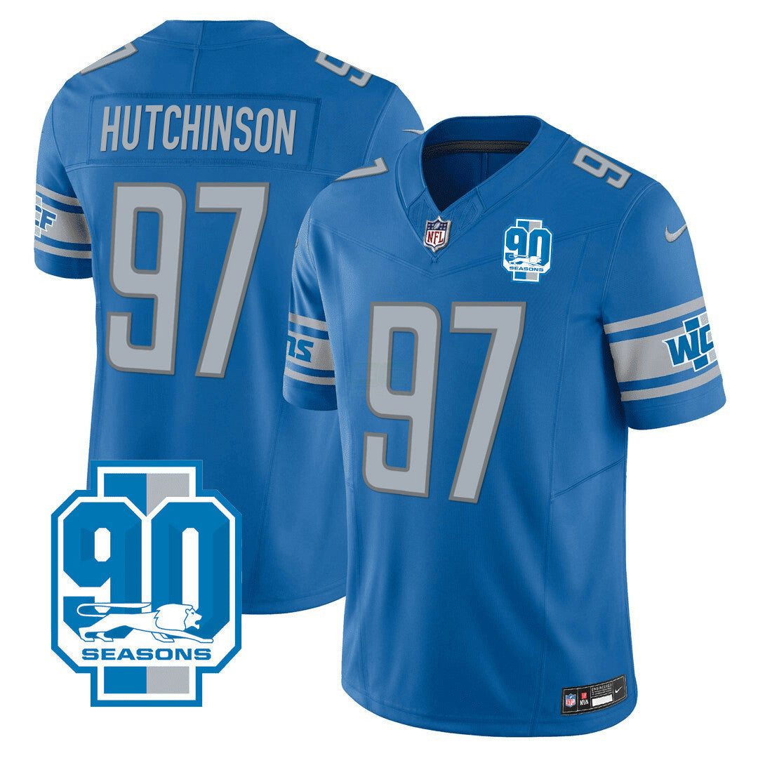 Camisa NFL Men’s Detroit 90th Year Patch Jersey