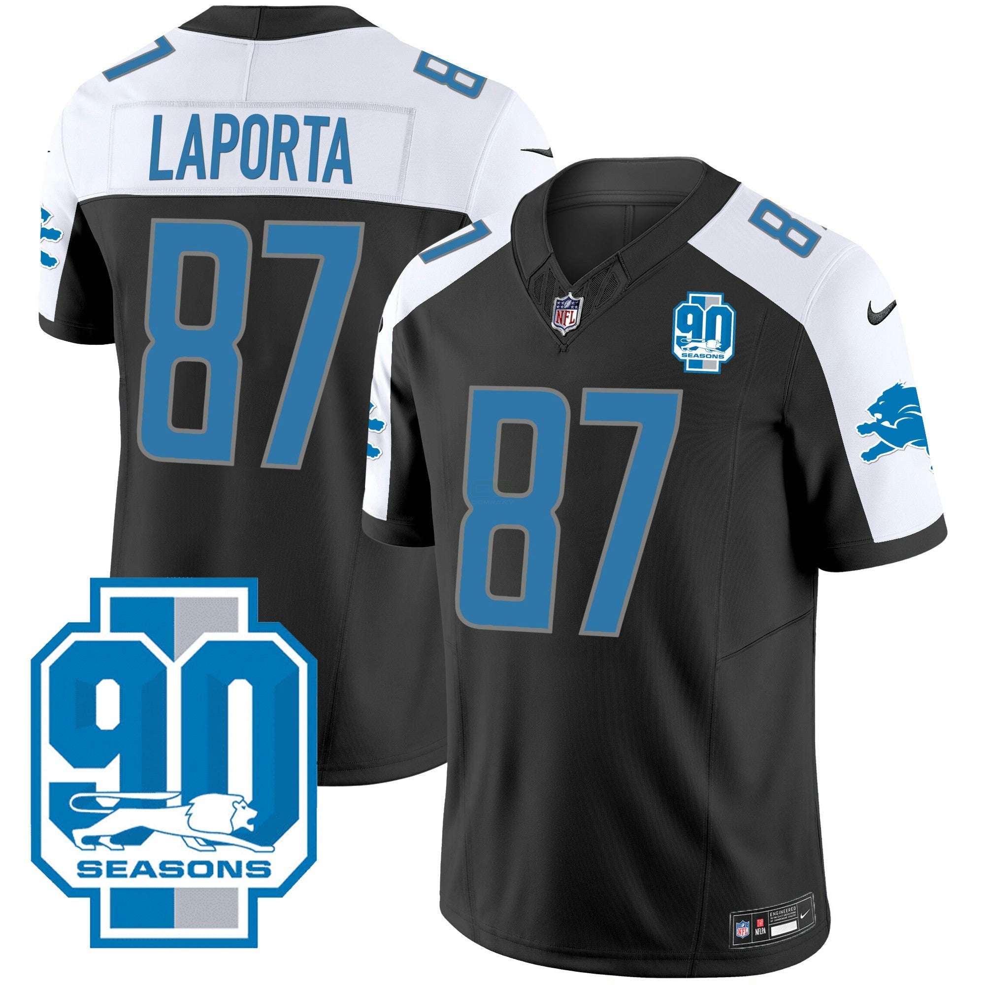 Camisa NFL Men’s Detroit 90th Year Patch Jersey