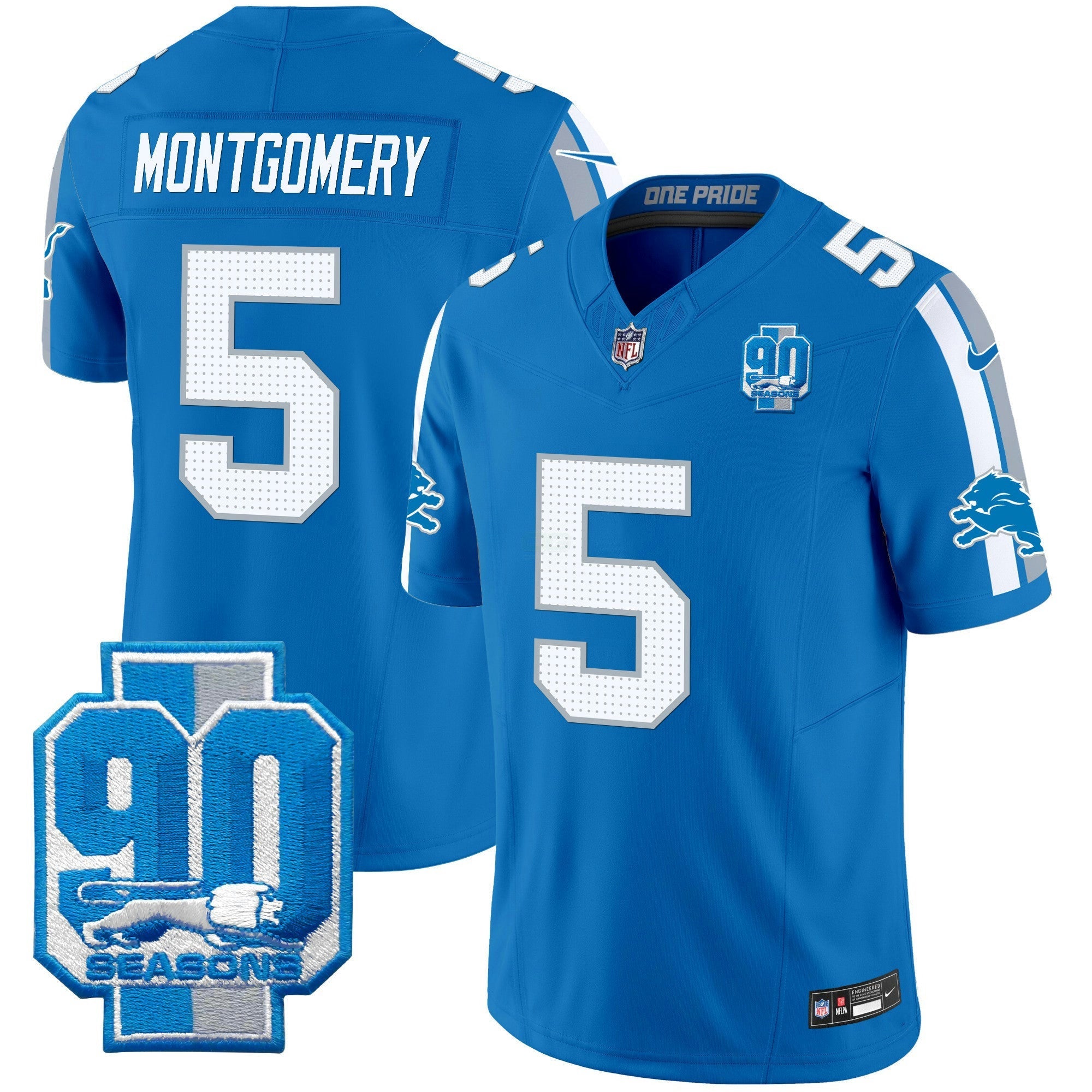 Camisa NFL Men’s Detroit 90th Year Patch Vapor Limited Jersey