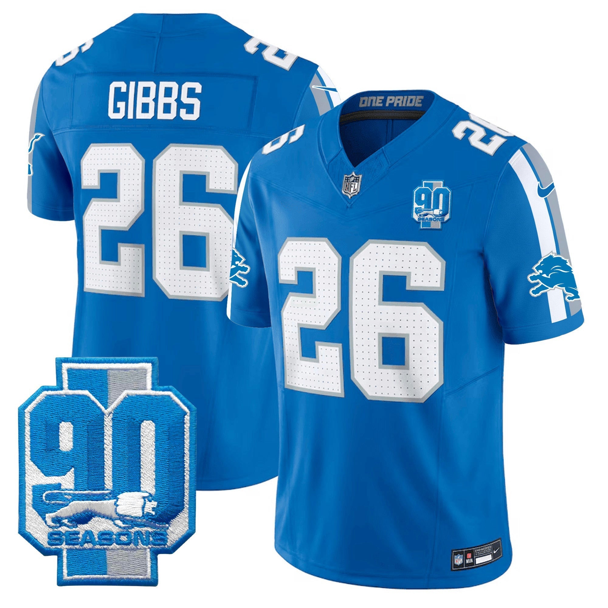 Camisa NFL Men’s Detroit 90th Year Patch Vapor Limited Jersey