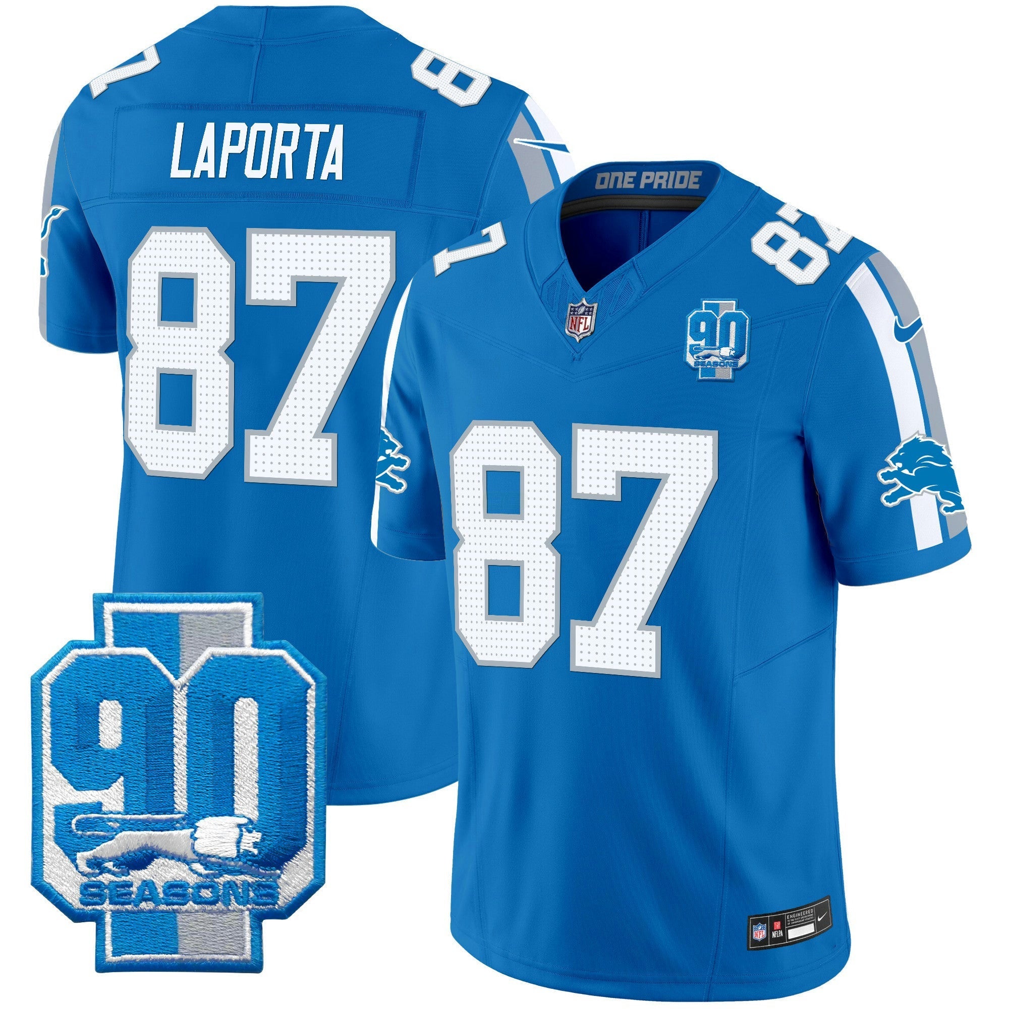 Camisa NFL Men’s Detroit 90th Year Patch Vapor Limited Jersey