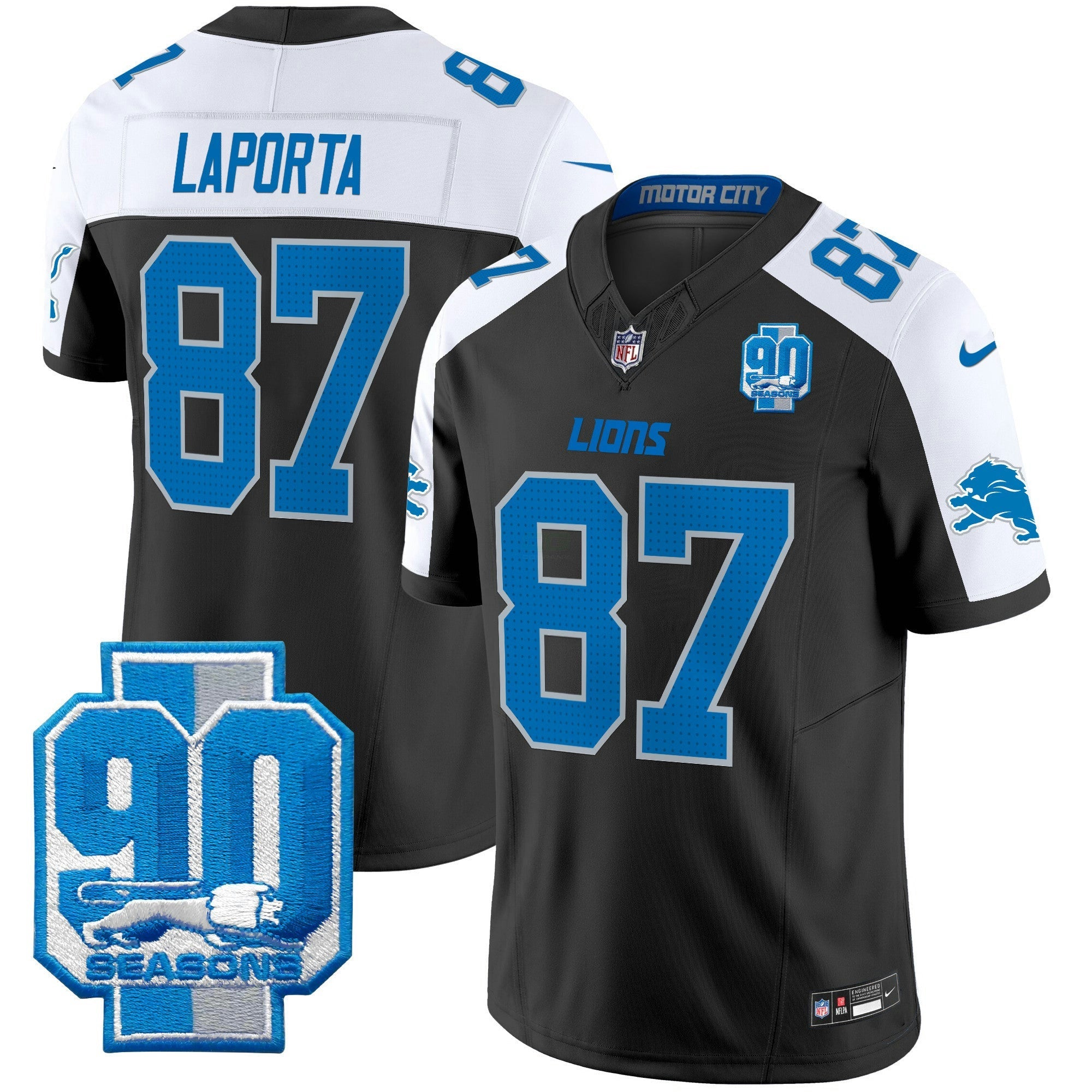 Camisa NFL Men’s Detroit 90th Year Patch Vapor Limited Jersey
