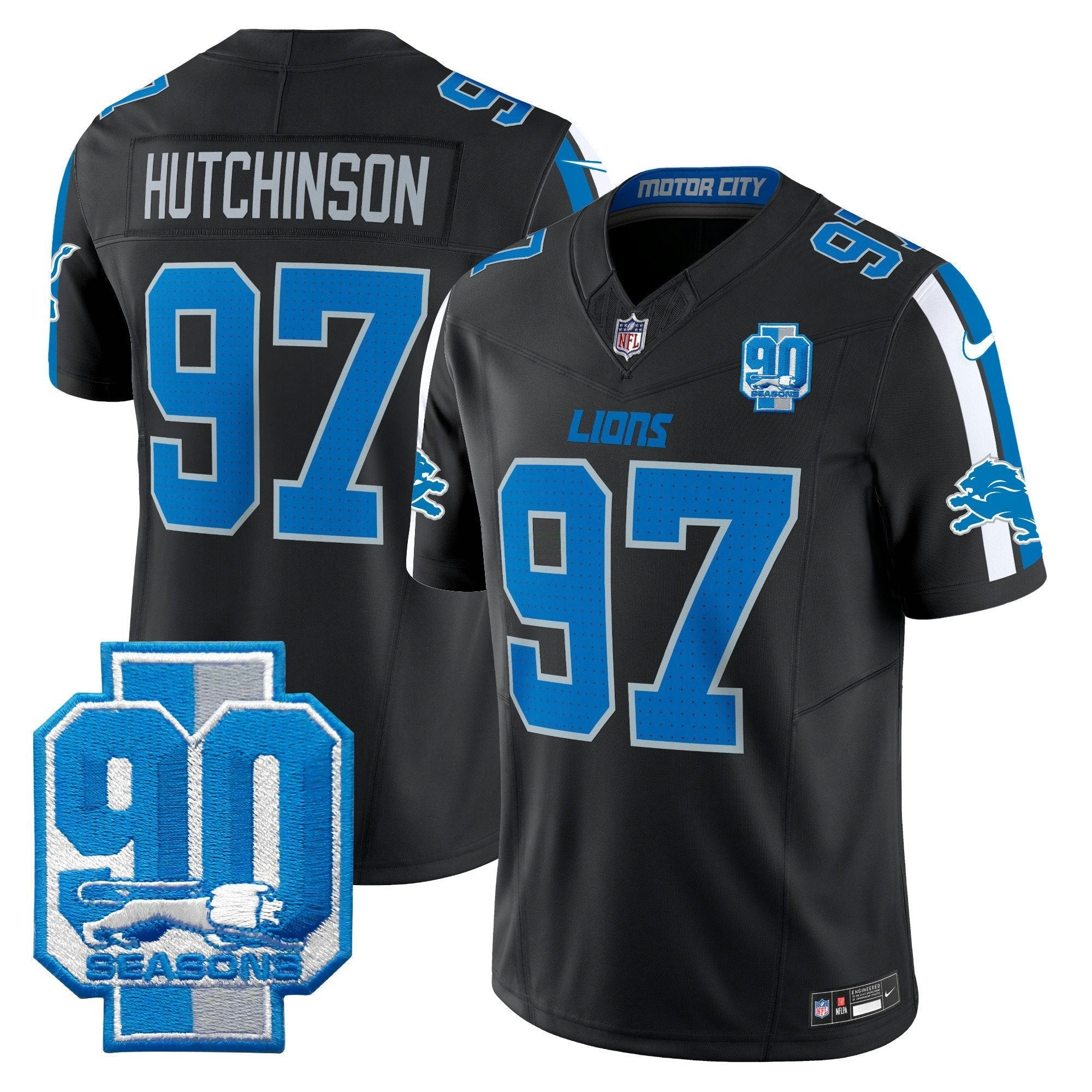 Camisa NFL Men’s Detroit 90th Year Patch Vapor Limited Jersey