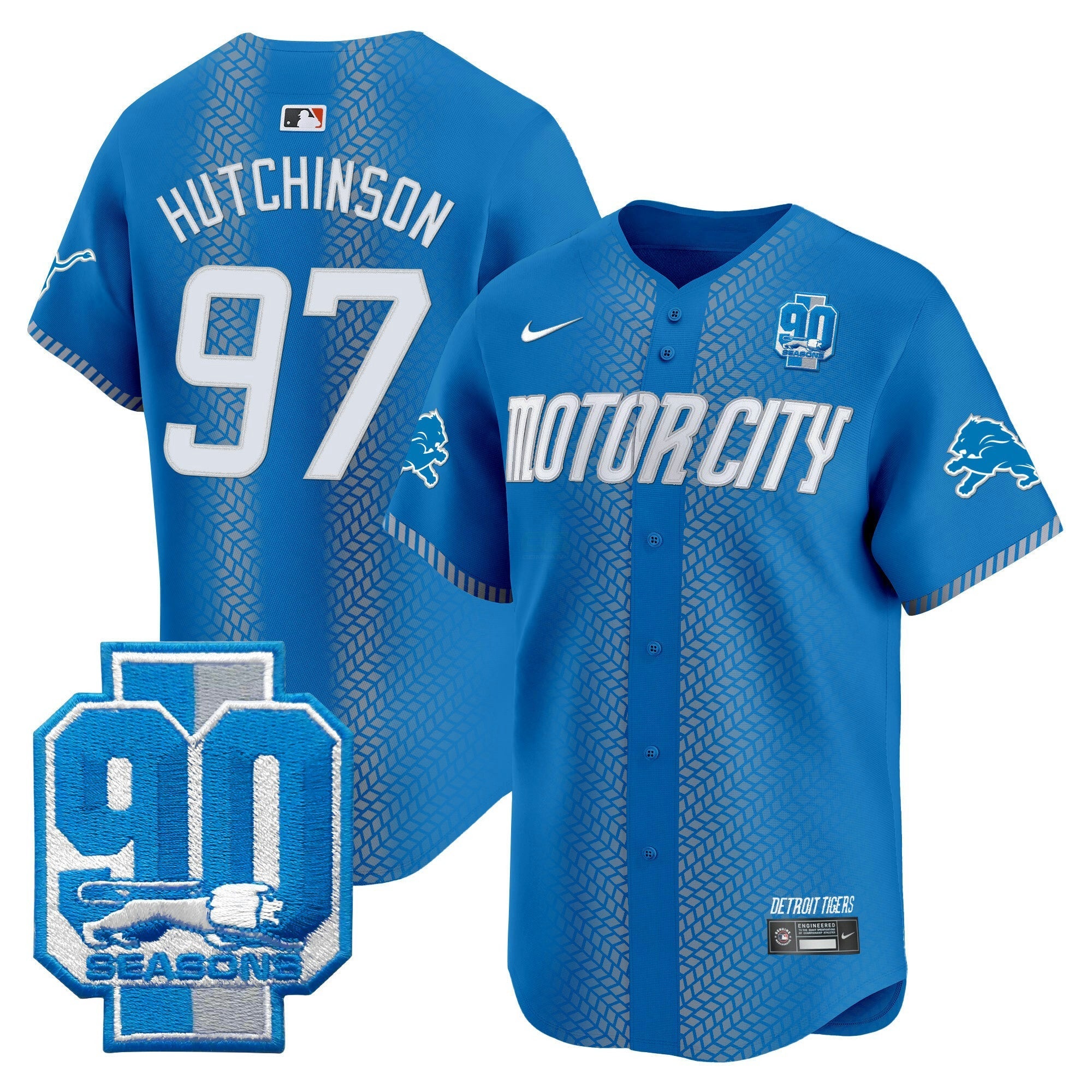 Camisa NFL Men’s Detroit 90th Year Patch Vapor Premier Limited Jersey