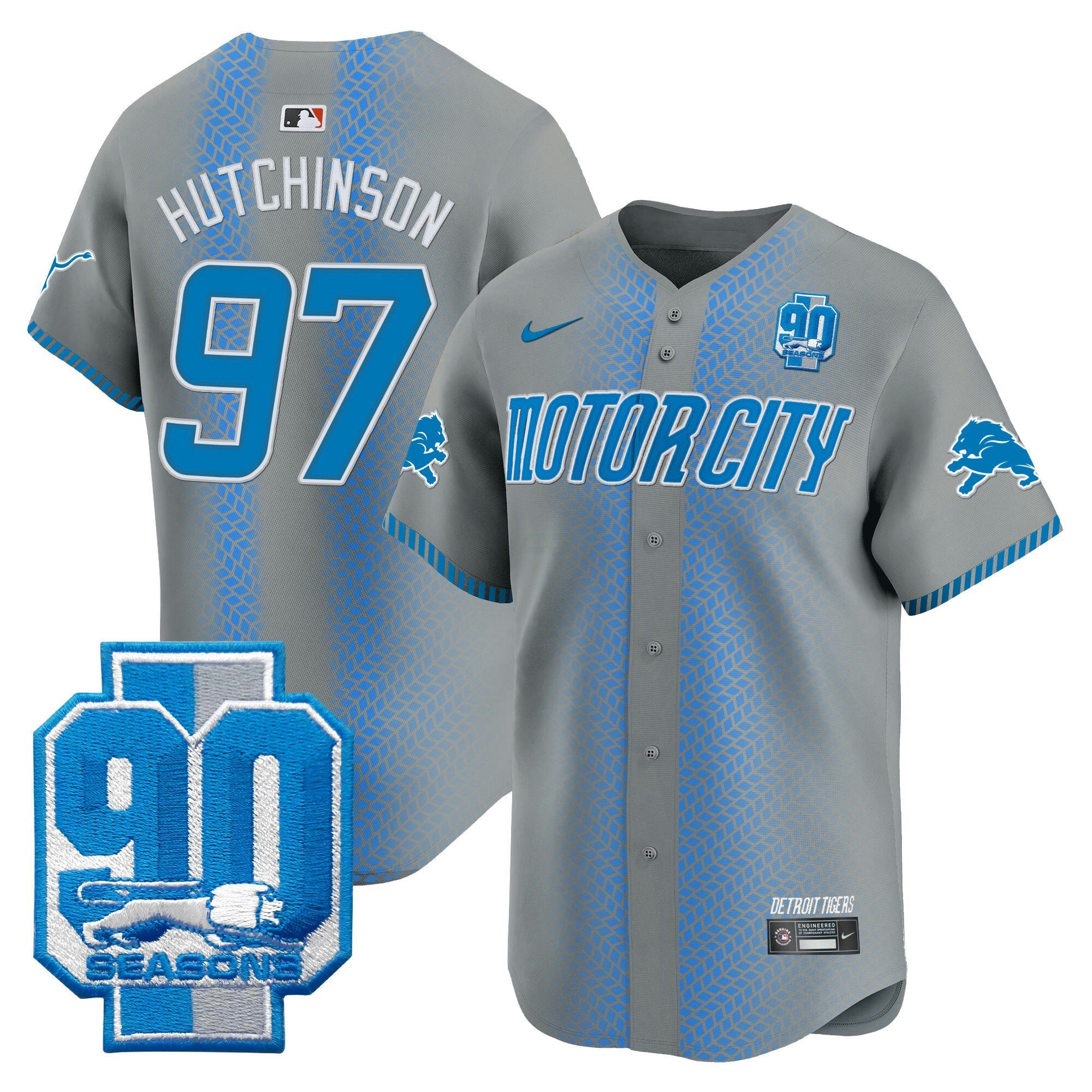 Camisa NFL Men’s Detroit 90th Year Patch Vapor Premier Limited Jersey
