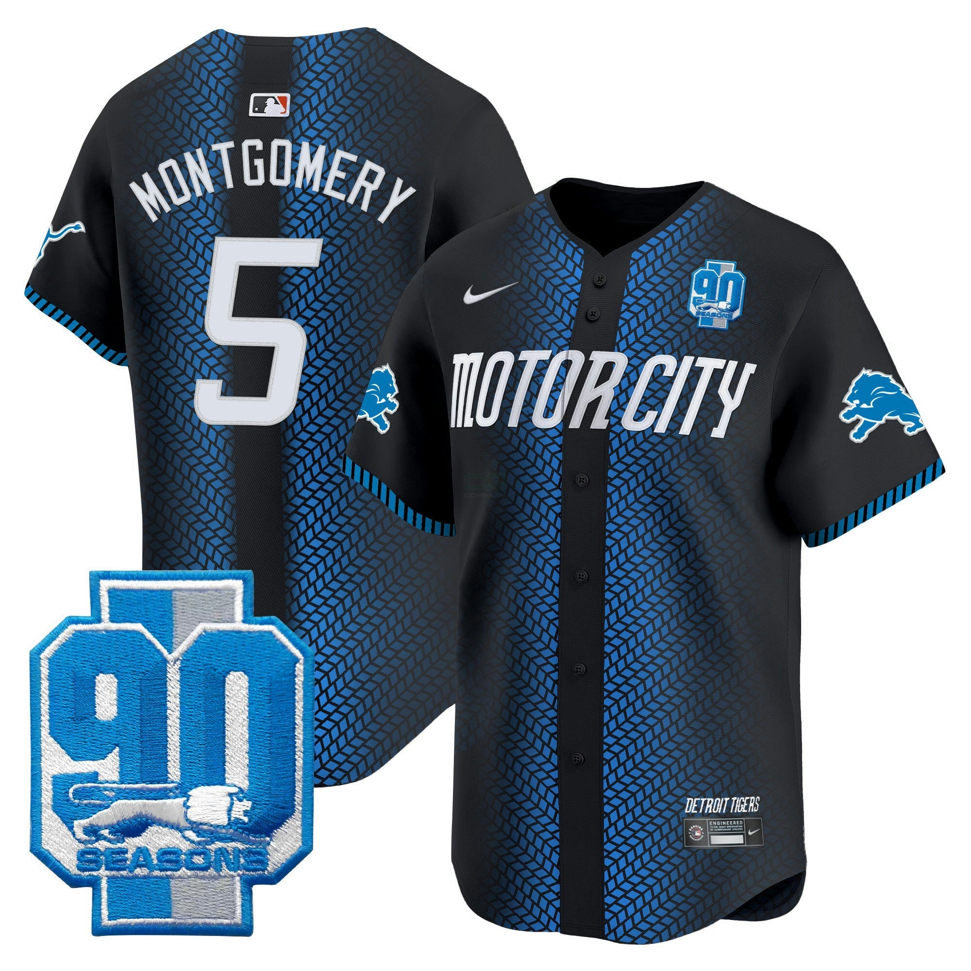 Camisa NFL Men’s Detroit 90th Year Patch Vapor Premier Limited Jersey