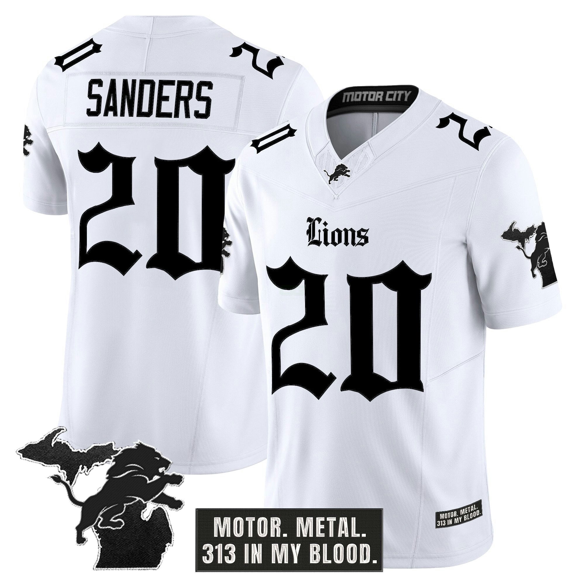 Camisa NFL Men’s Detroit ‘Gothic Motor Grit Edition’ Vapor Limited Jersey V2