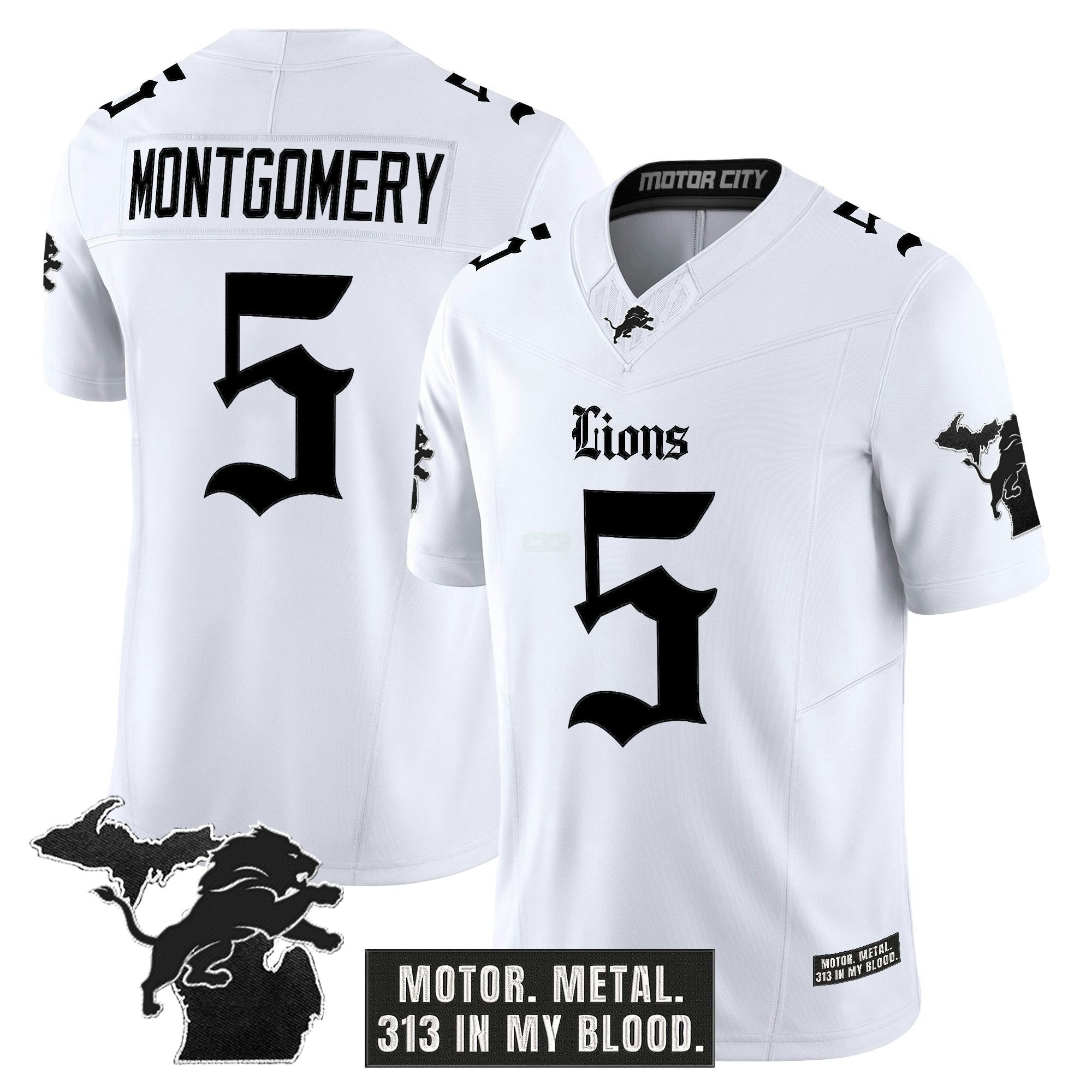 Camisa NFL Men’s Detroit ‘Gothic Motor Grit Edition’ Vapor Limited Jersey V2