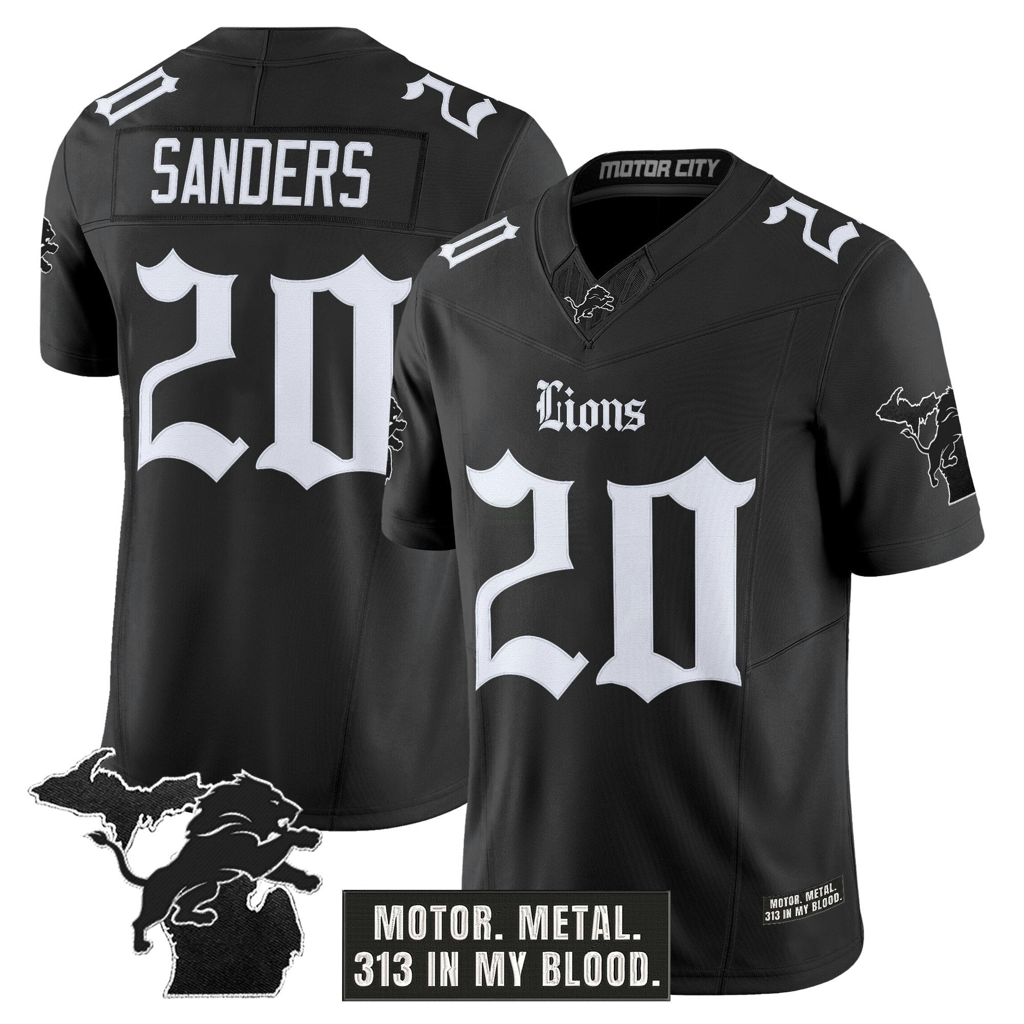 Camisa NFL Men’s Detroit ‘Gothic Motor Grit Edition’ Vapor Limited Jersey V2
