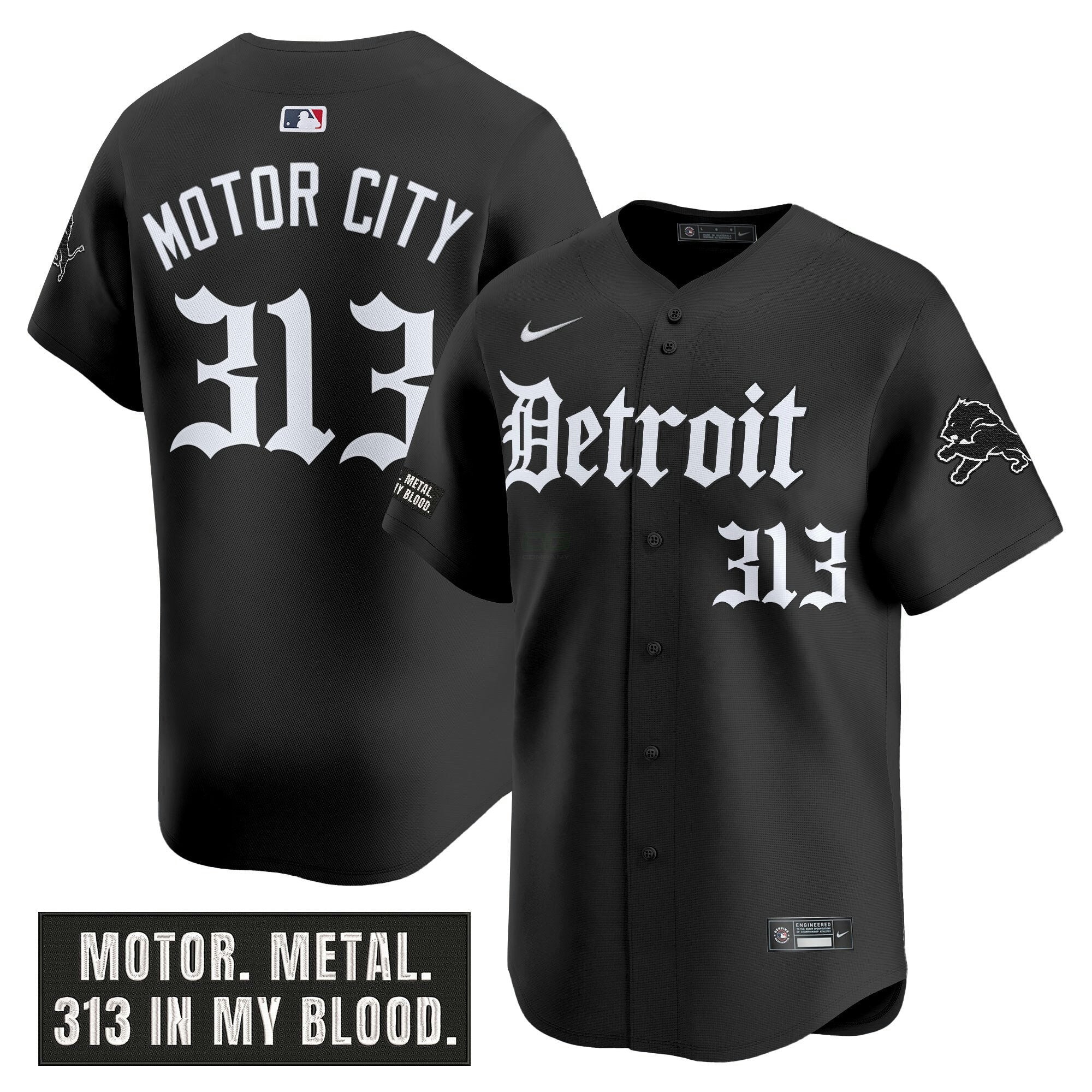 Camisa NFL Men’s Detroit ‘Motor Gothic Edition’ Vapor Premier Limited Jersey