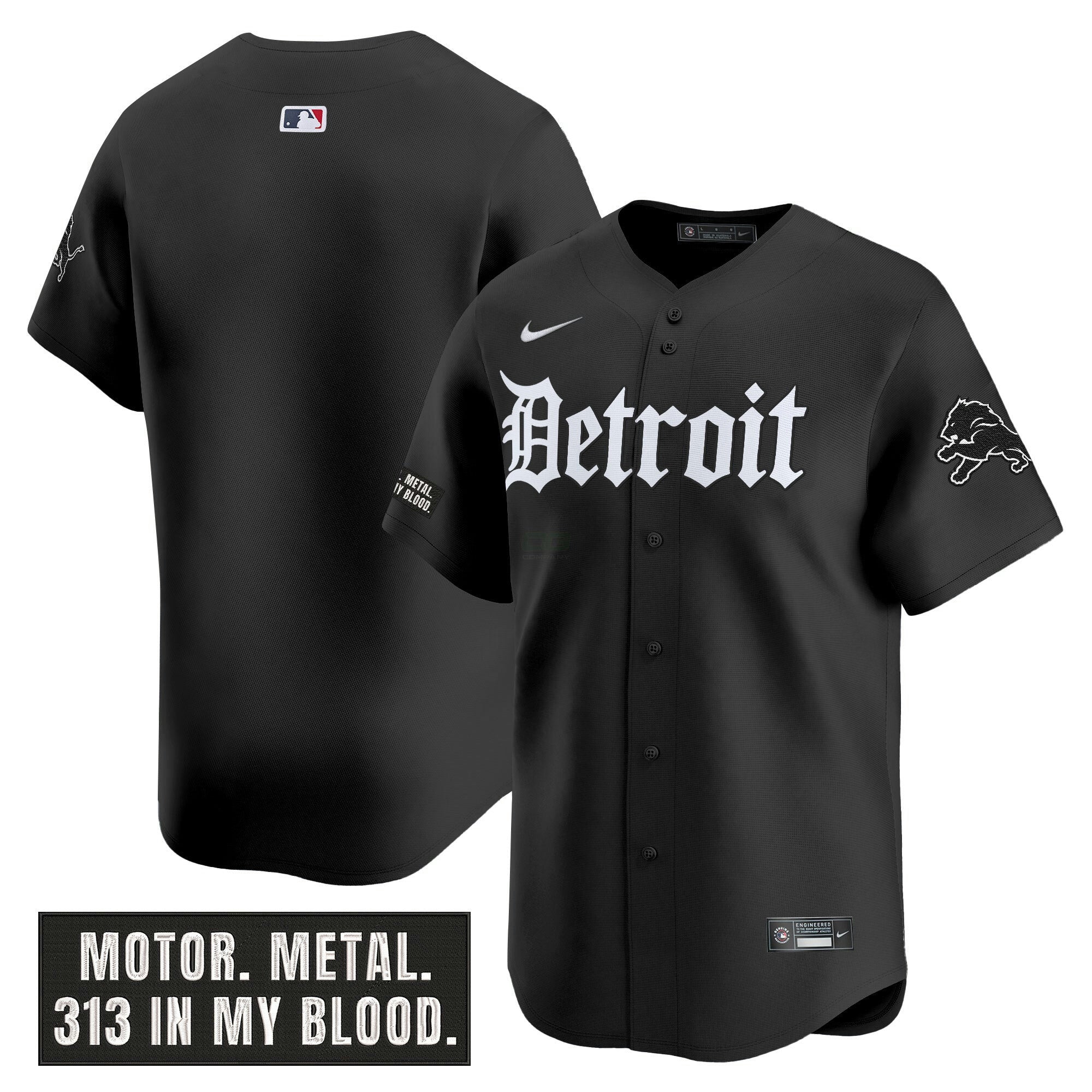 Camisa NFL Men’s Detroit ‘Motor Gothic Edition’ Vapor Premier Limited Jersey
