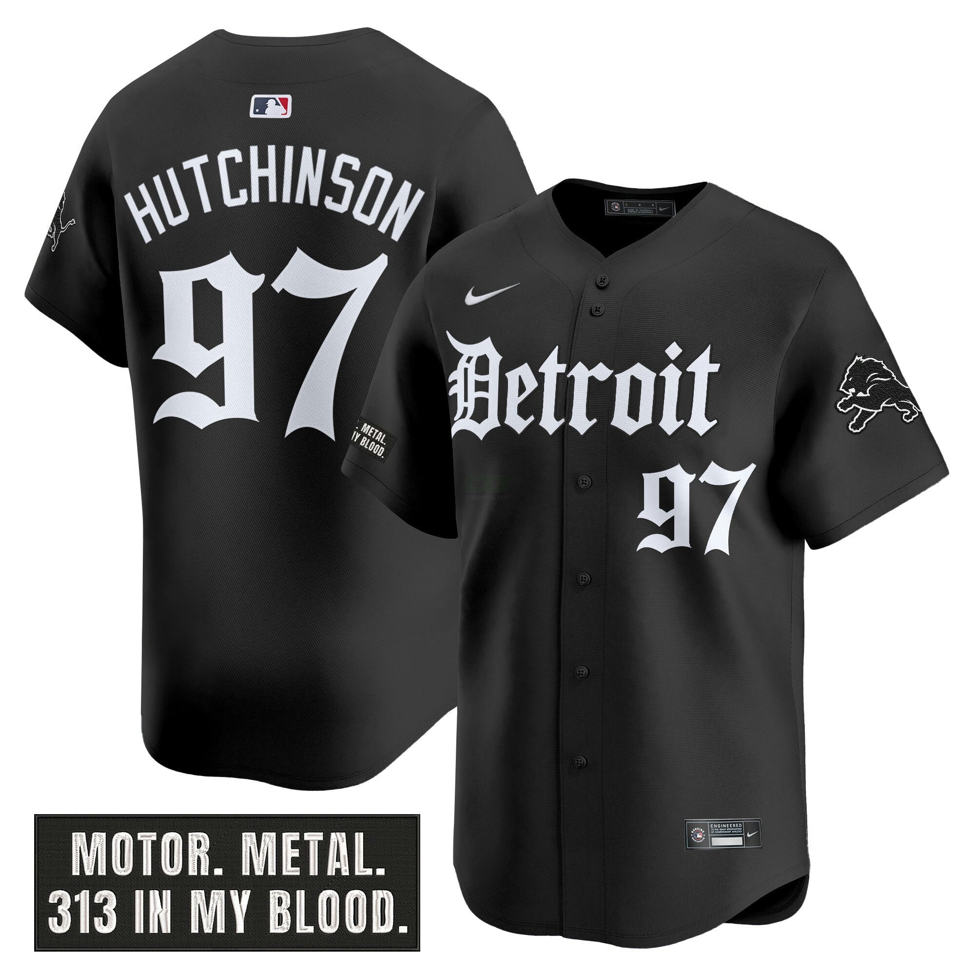 Camisa NFL Men’s Detroit ‘Motor Gothic Edition’ Vapor Premier Limited Jersey