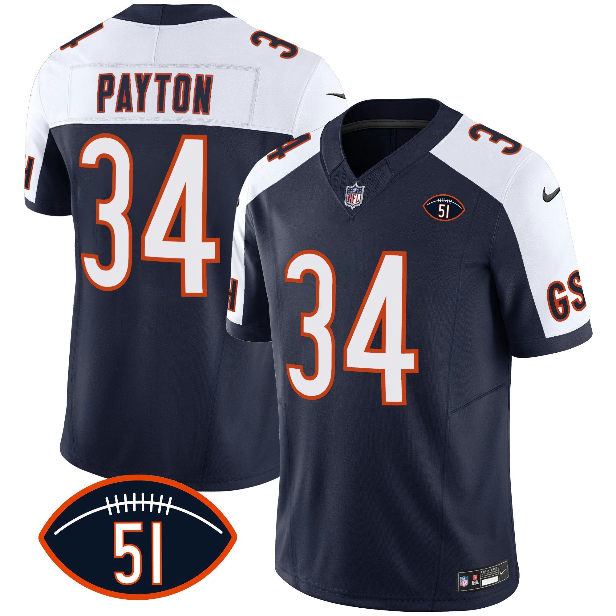 Camisa NFL Men’s Dick Butkus Patch GSH Vapor Jersey