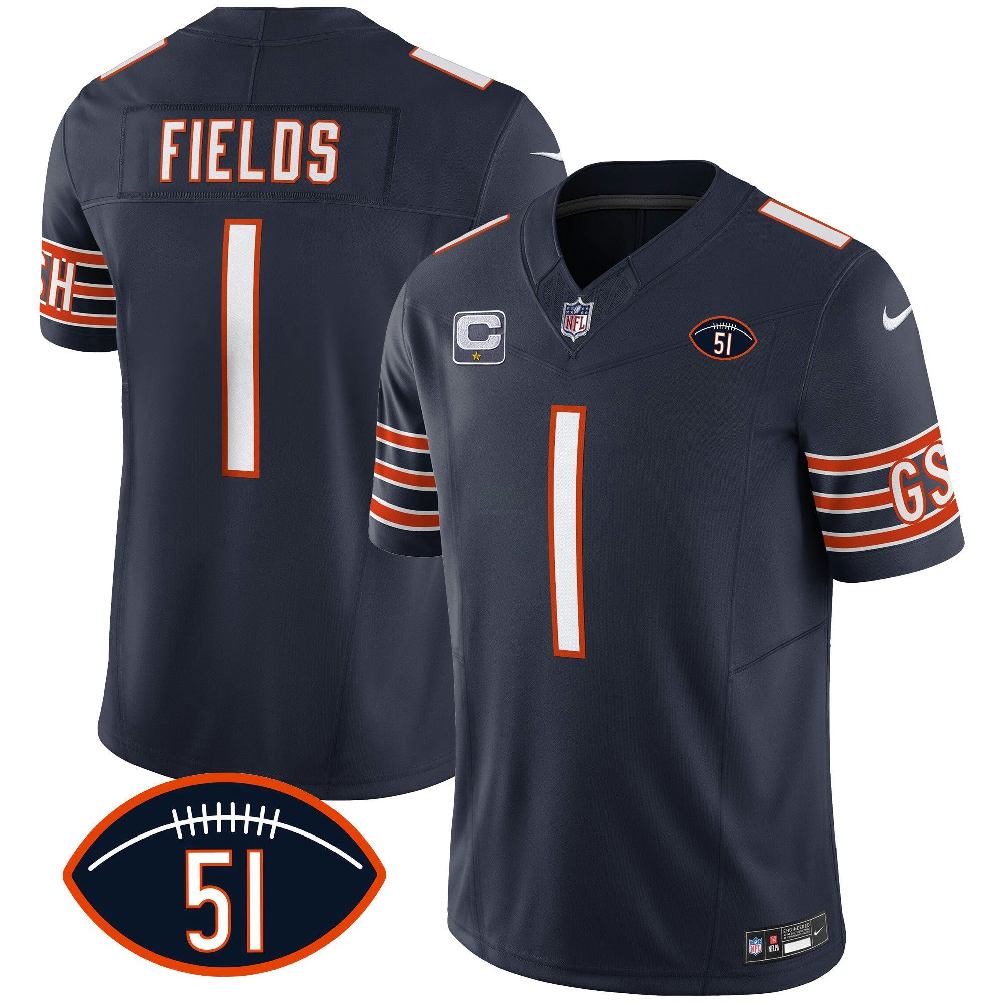 Camisa NFL Men’s Dick Butkus Patch GSH Vapor Jersey