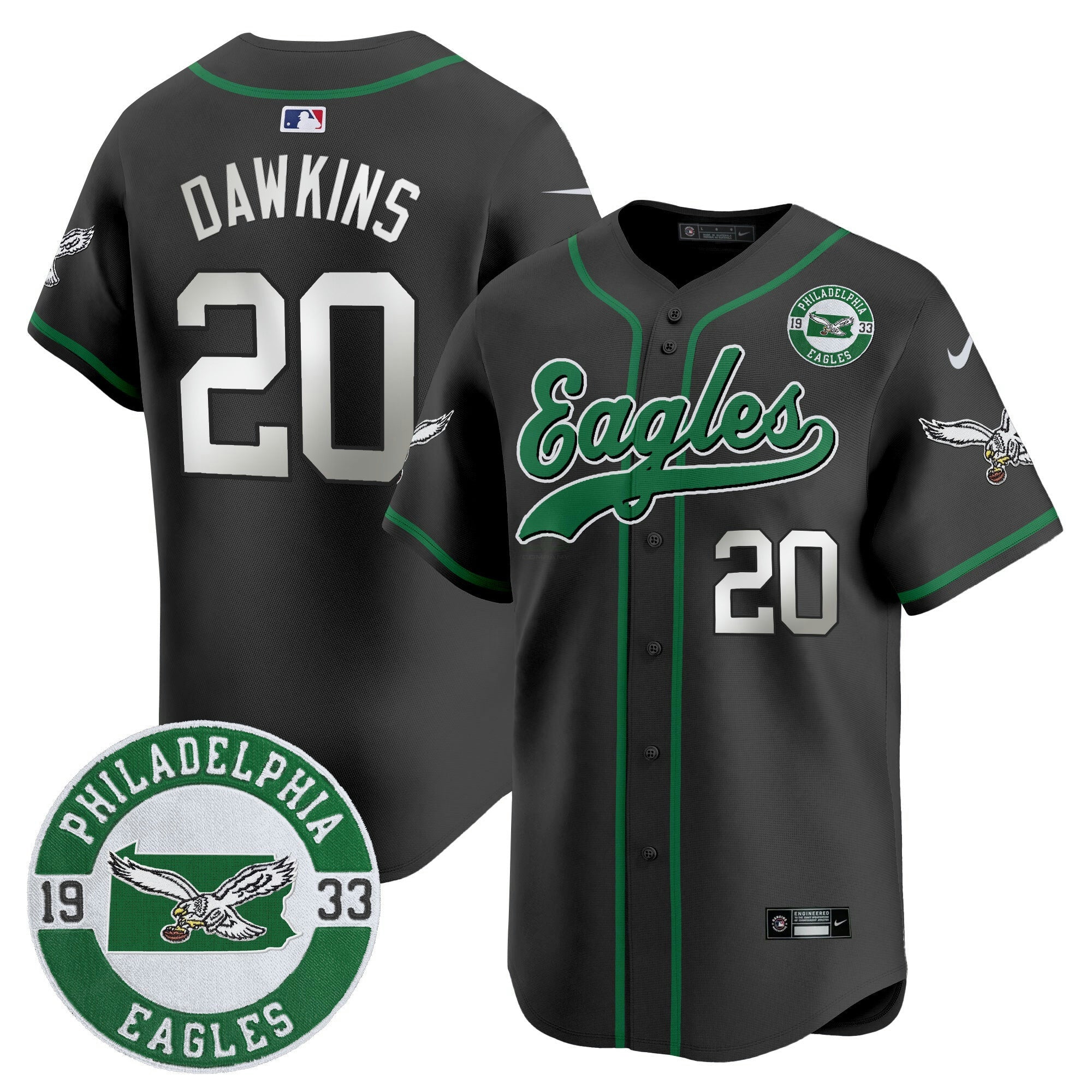 Camisa NFL Men’s Est. 1933 Patch Patch Kelly Green Vapor Jersey
