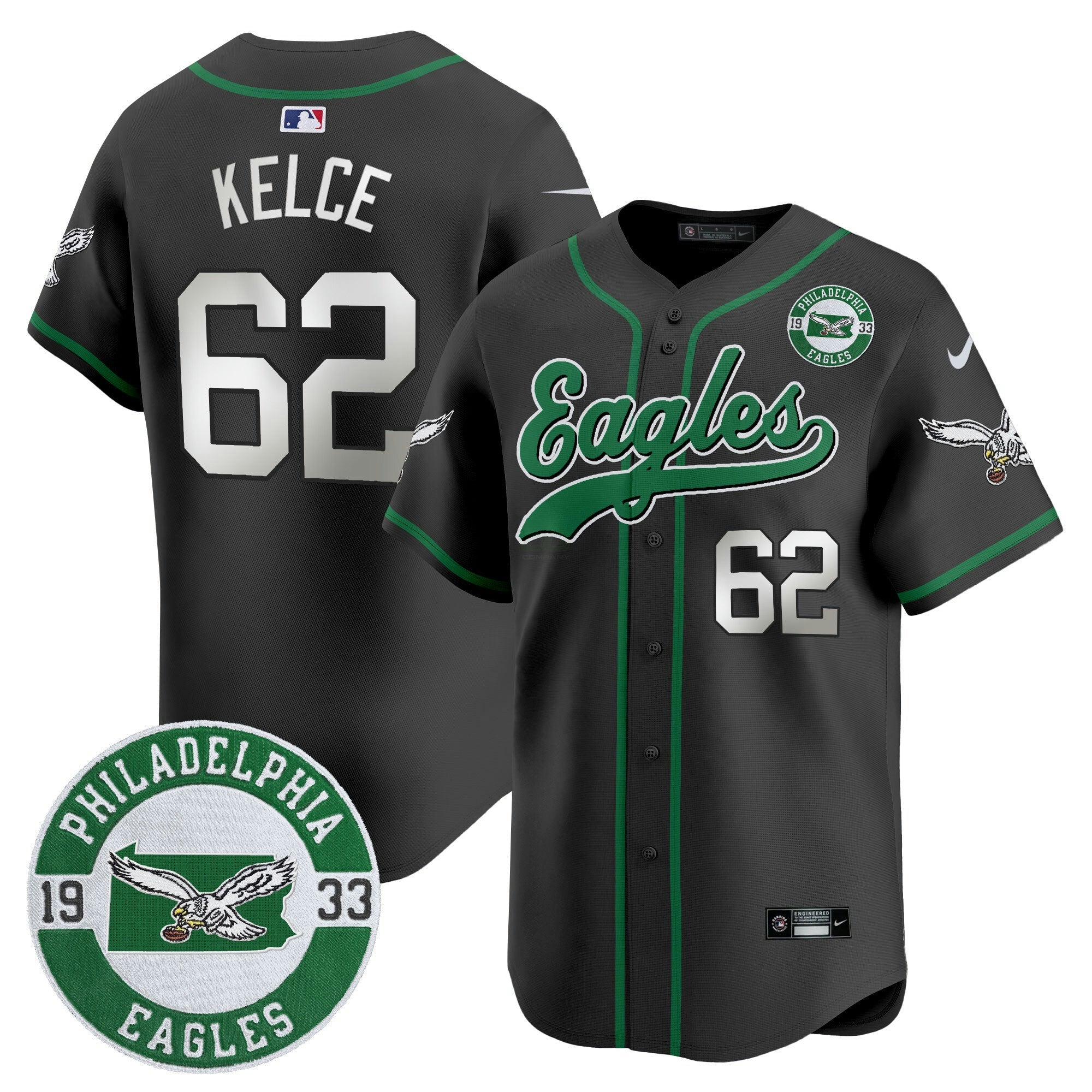 Camisa NFL Men’s Est. 1933 Patch Patch Kelly Green Vapor Jersey