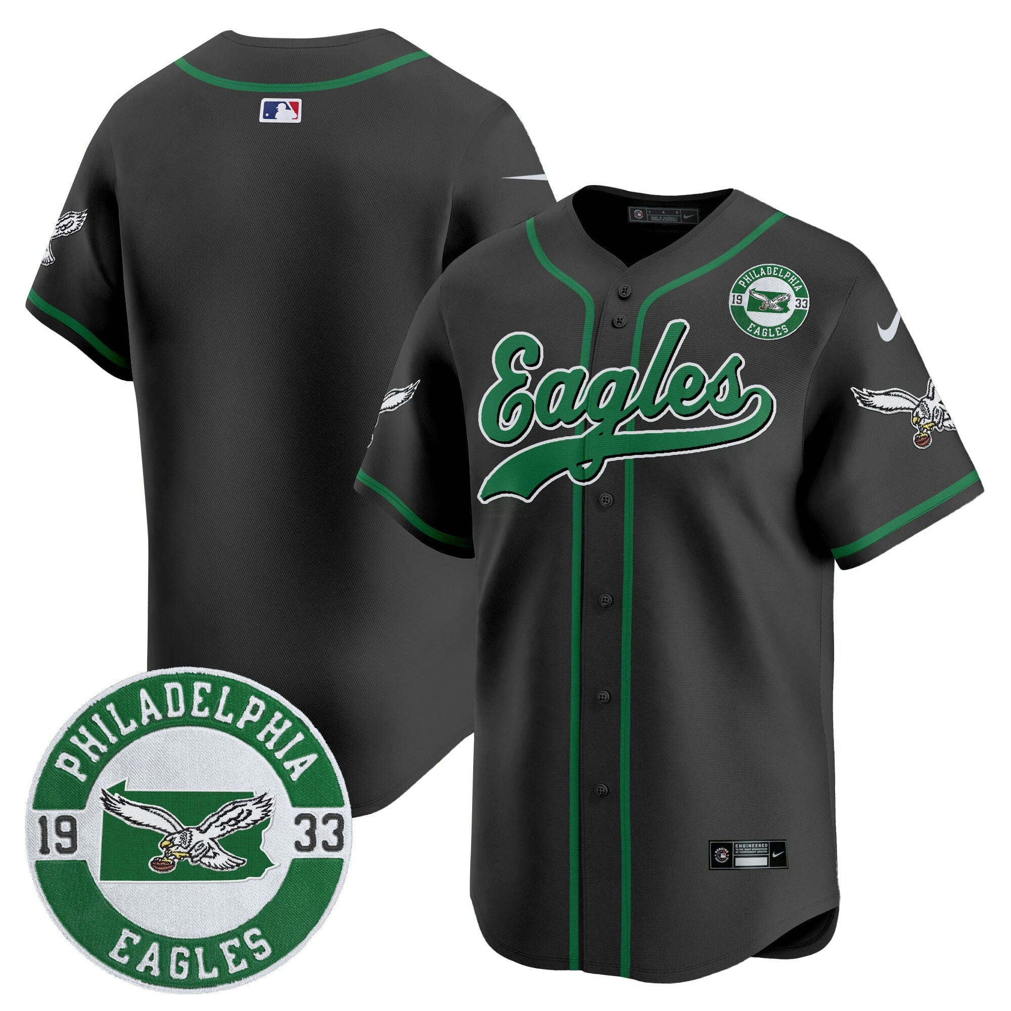 Camisa NFL Men’s Est. 1933 Patch Patch Kelly Green Vapor Jersey