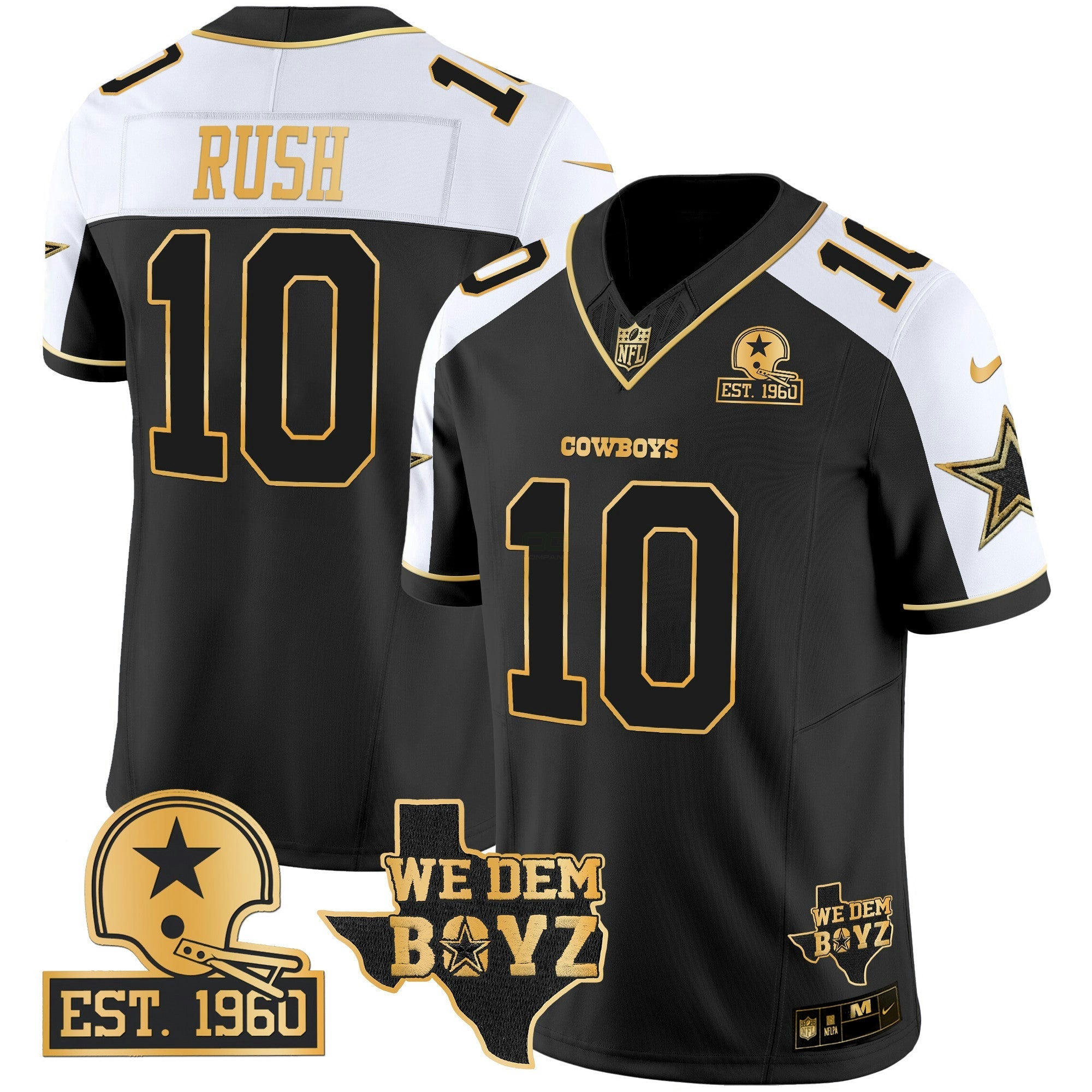 Camisa NFL Men’s Est. 1960 & We Dem Boyz Patch Dourada Vapor Limited Jersey V2