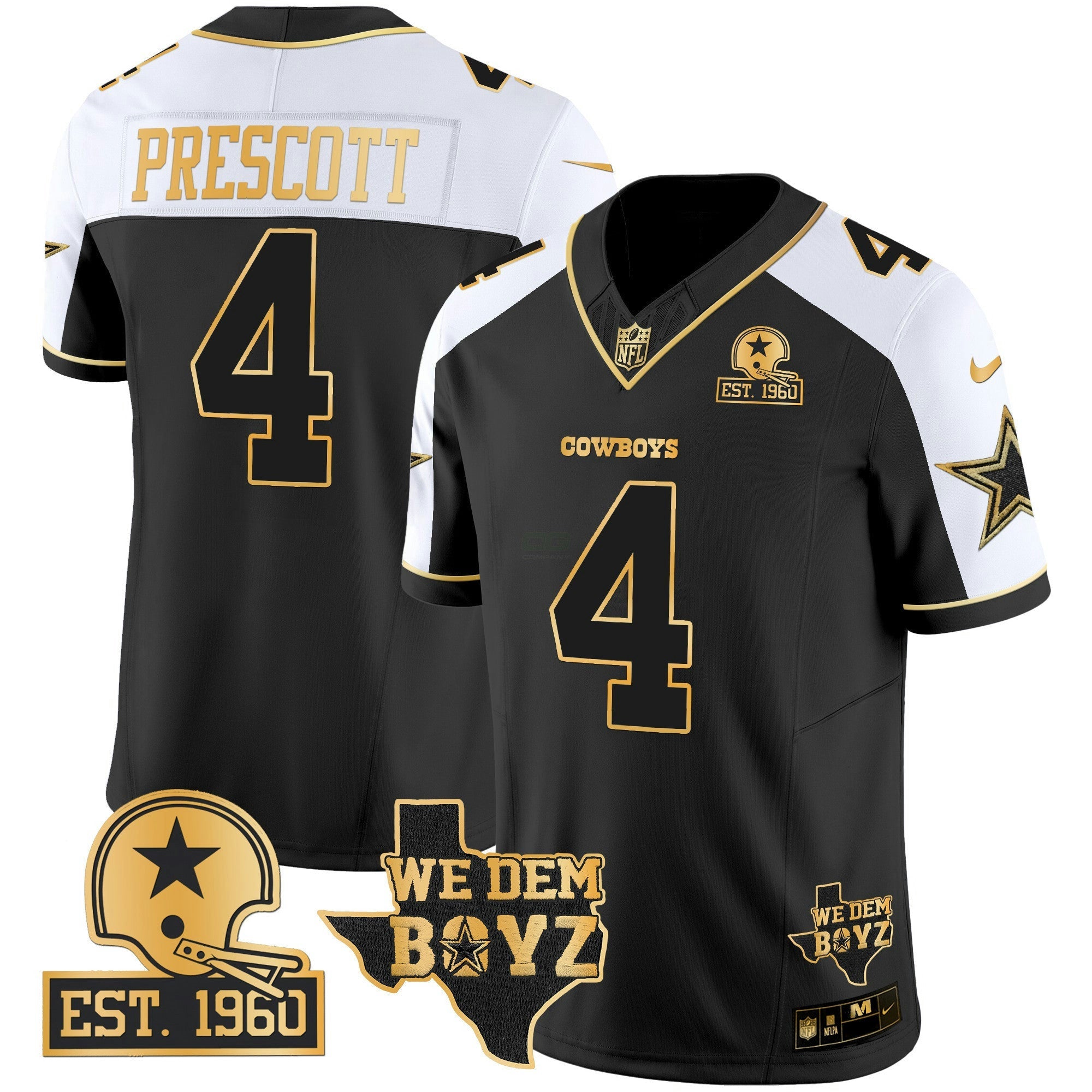 Camisa NFL Men’s Est. 1960 & We Dem Boyz Patch Dourada Vapor Limited Jersey V2