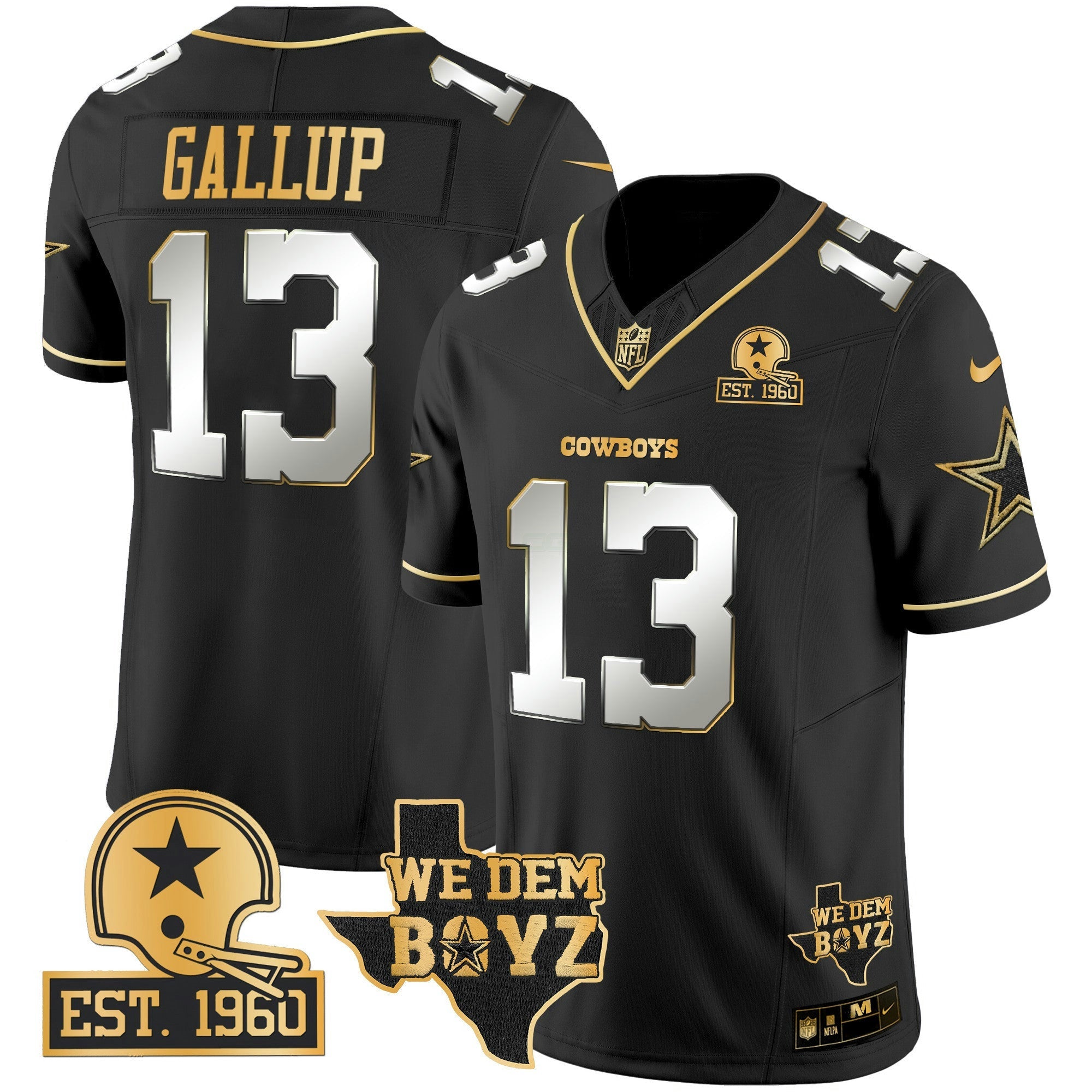 Camisa NFL Men’s Est. 1960 & We Dem Boyz Patch Dourada Vapor Limited Jersey V2