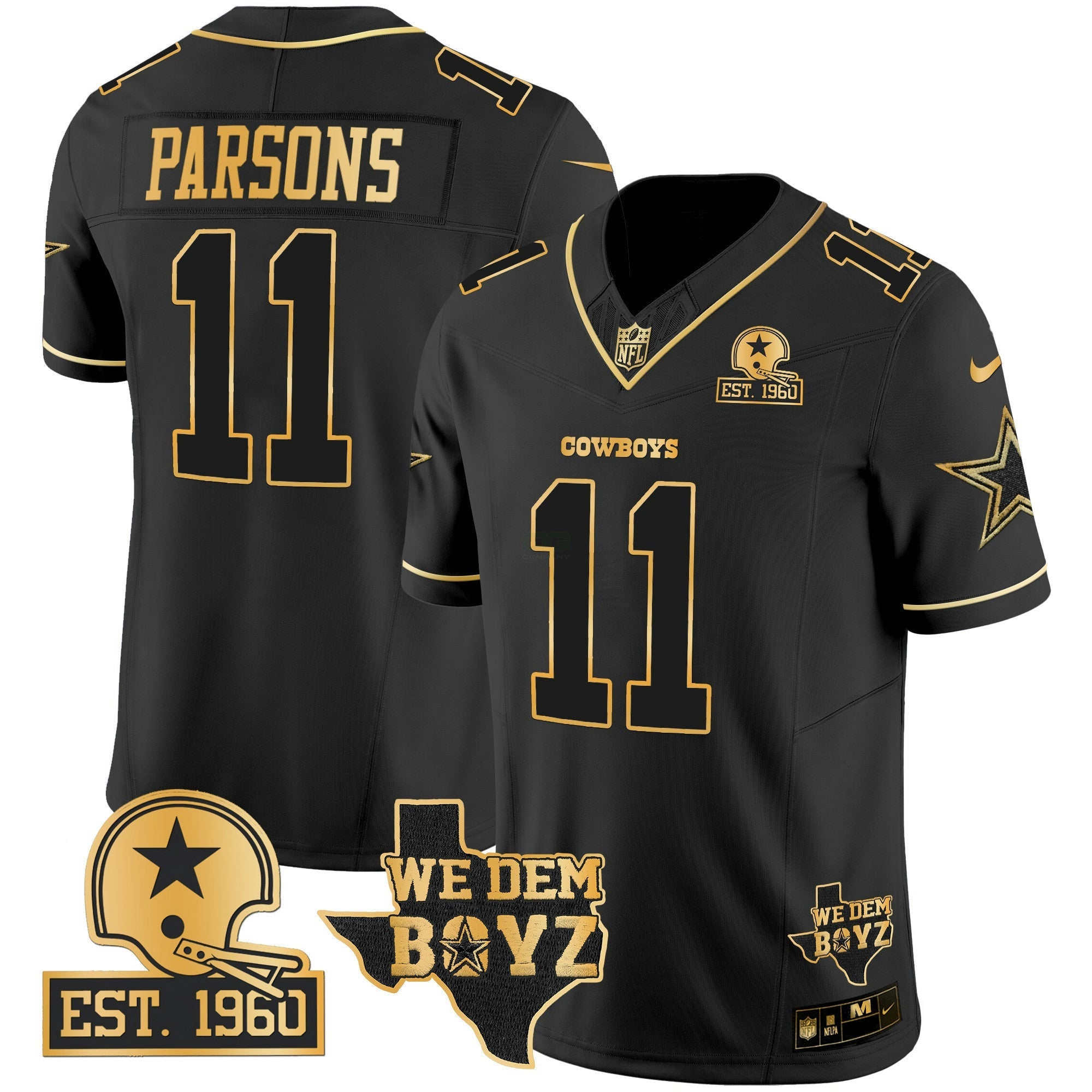 Camisa NFL Men’s Est. 1960 & We Dem Boyz Patch Dourada Vapor Limited Jersey V2