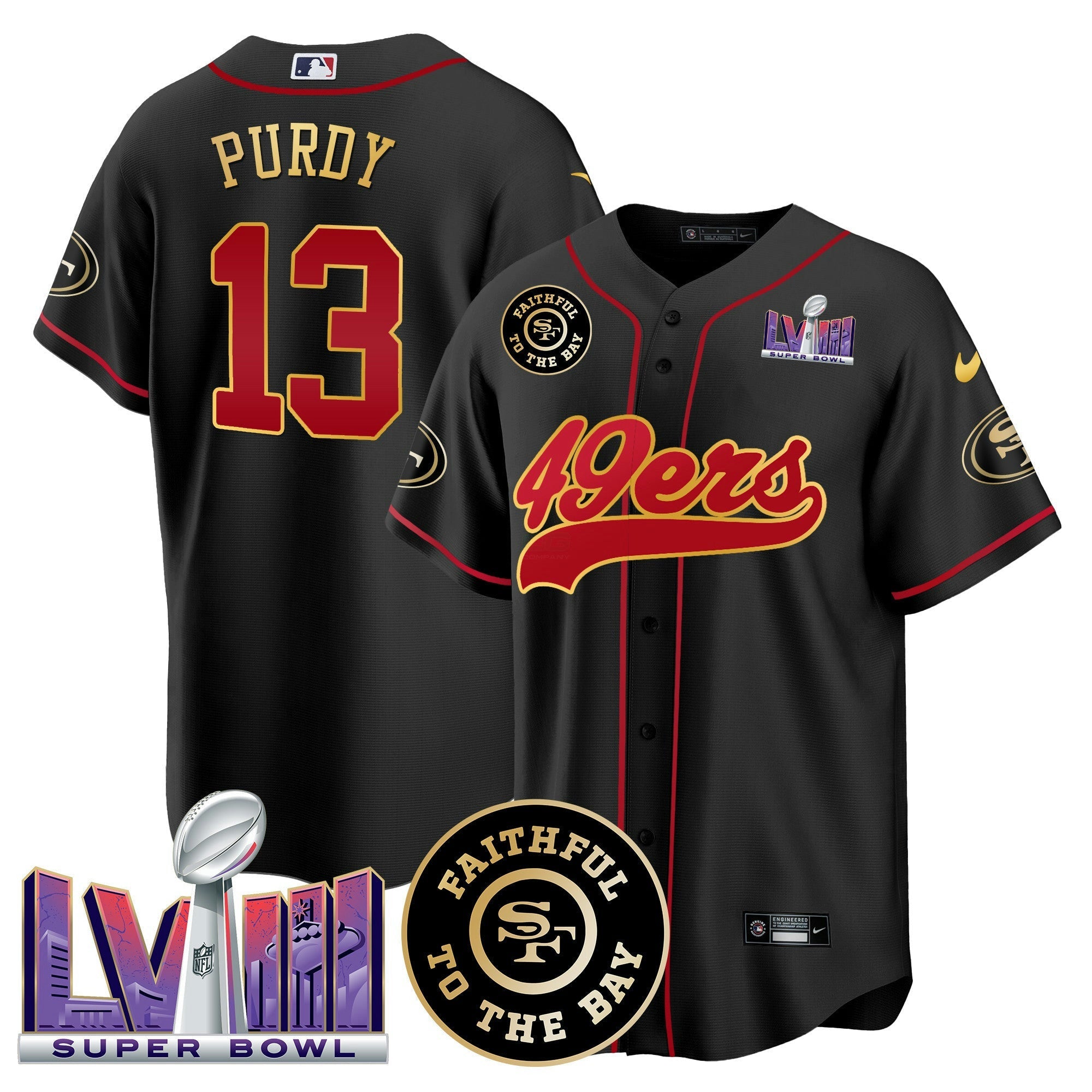 Camisa NFL Men’s Faithful & Super Bowl LVIII Patch Jersey